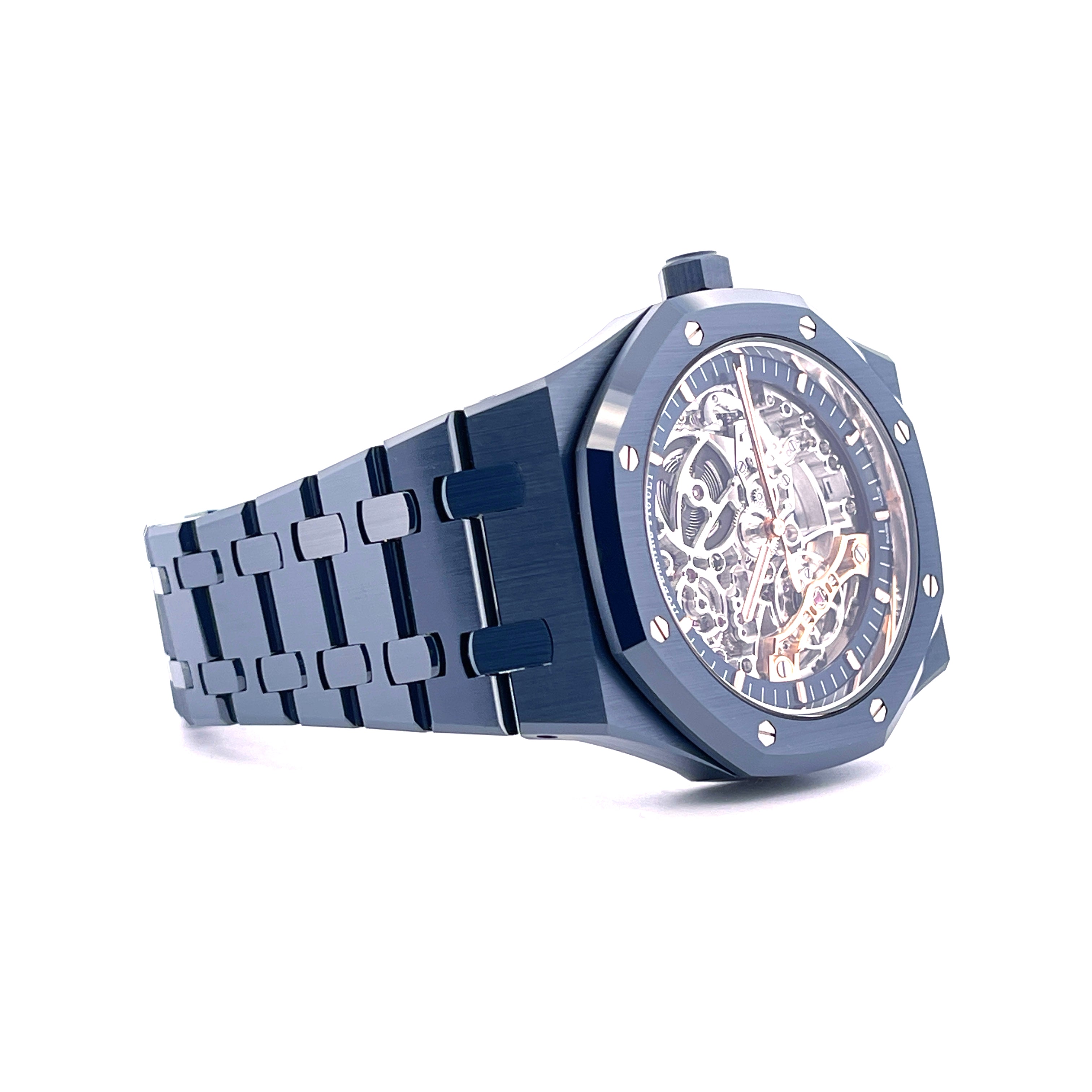Royal Oak Blue Ceramic Double Balance Wheel Openworked / Bleu Nuit Nuage / Perfect Condition / Full Set / All Links / In Stock / Germany 2025