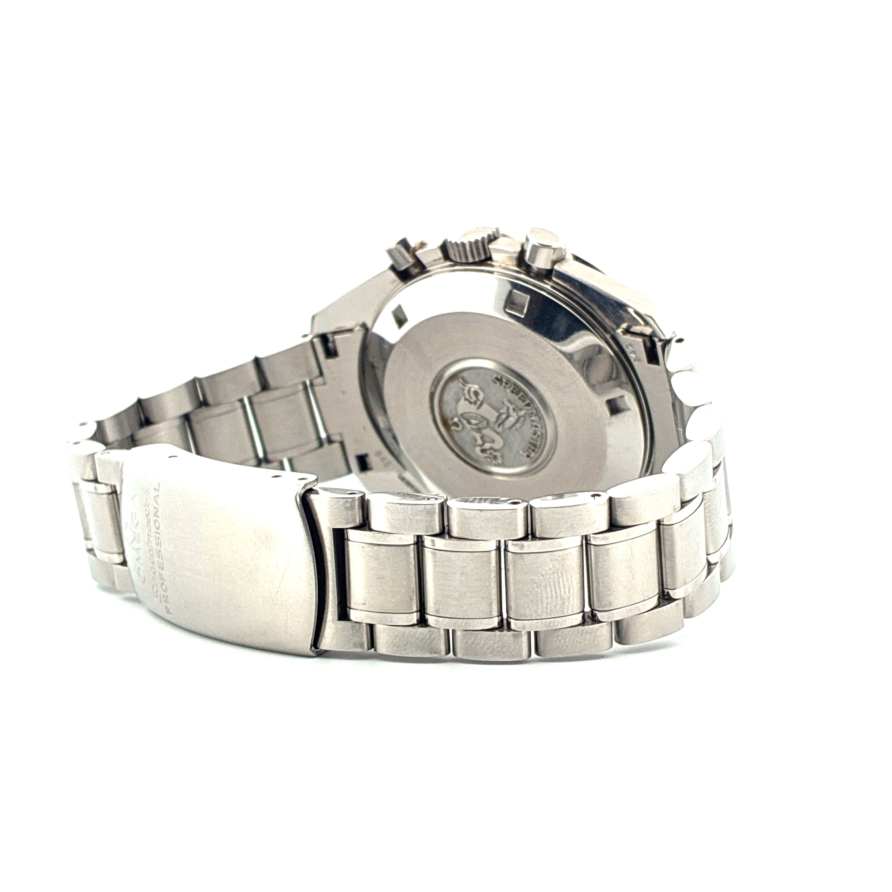 Omega Speedmaster Broad Arrow Automatik Stahlarmband Rückansicht