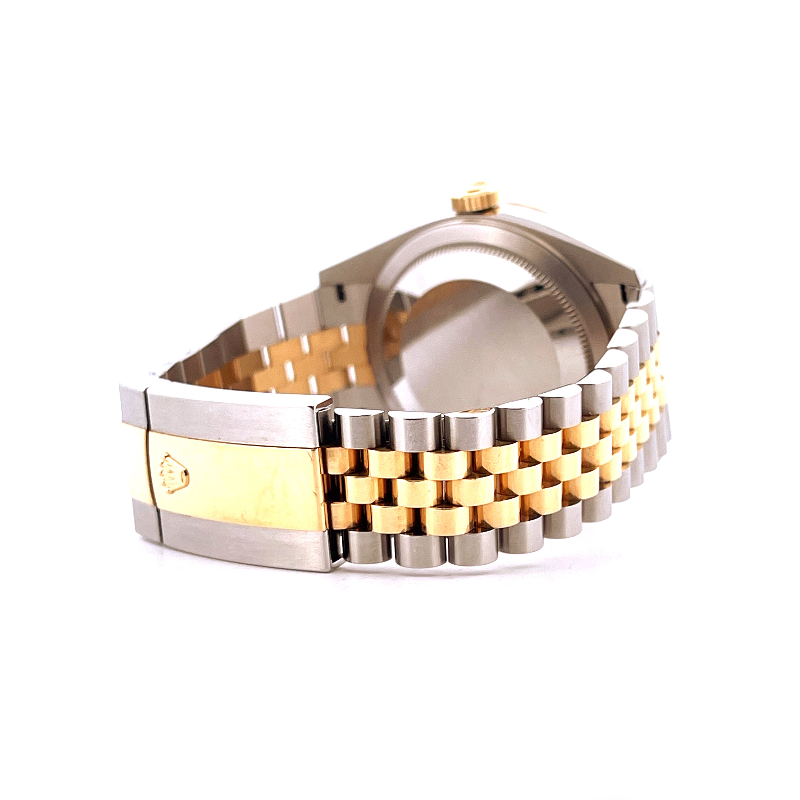 Rolex Sky-Dweller Steel & Gold Jubilee, Seitenansicht des zweifarbigen Armbands und der Schließe