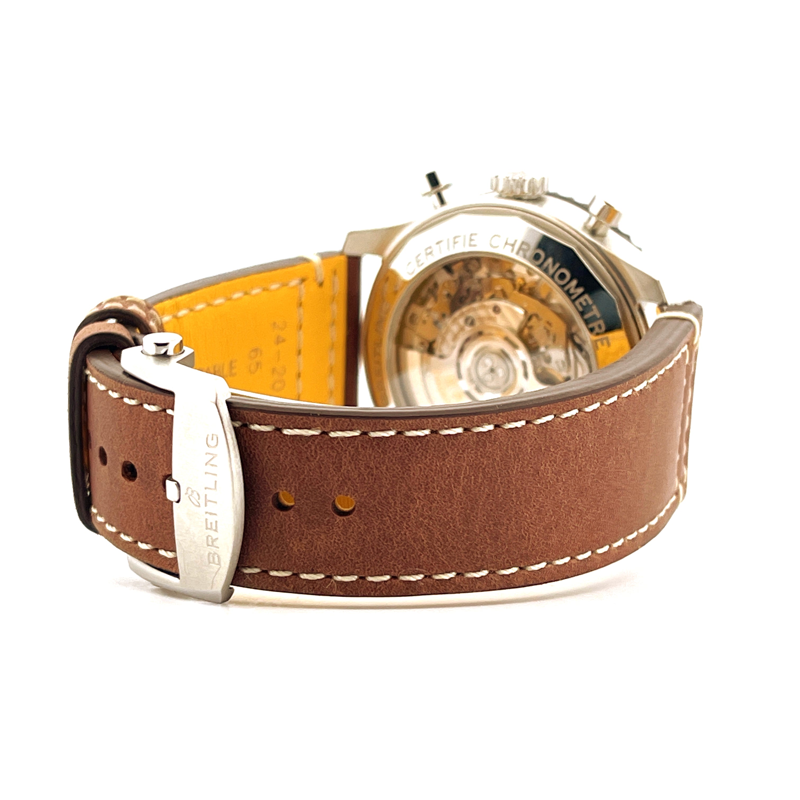 Breitling Aviator 8 B01 Chronograph 43 Mosquito Lederarmband mit Stahlschließe