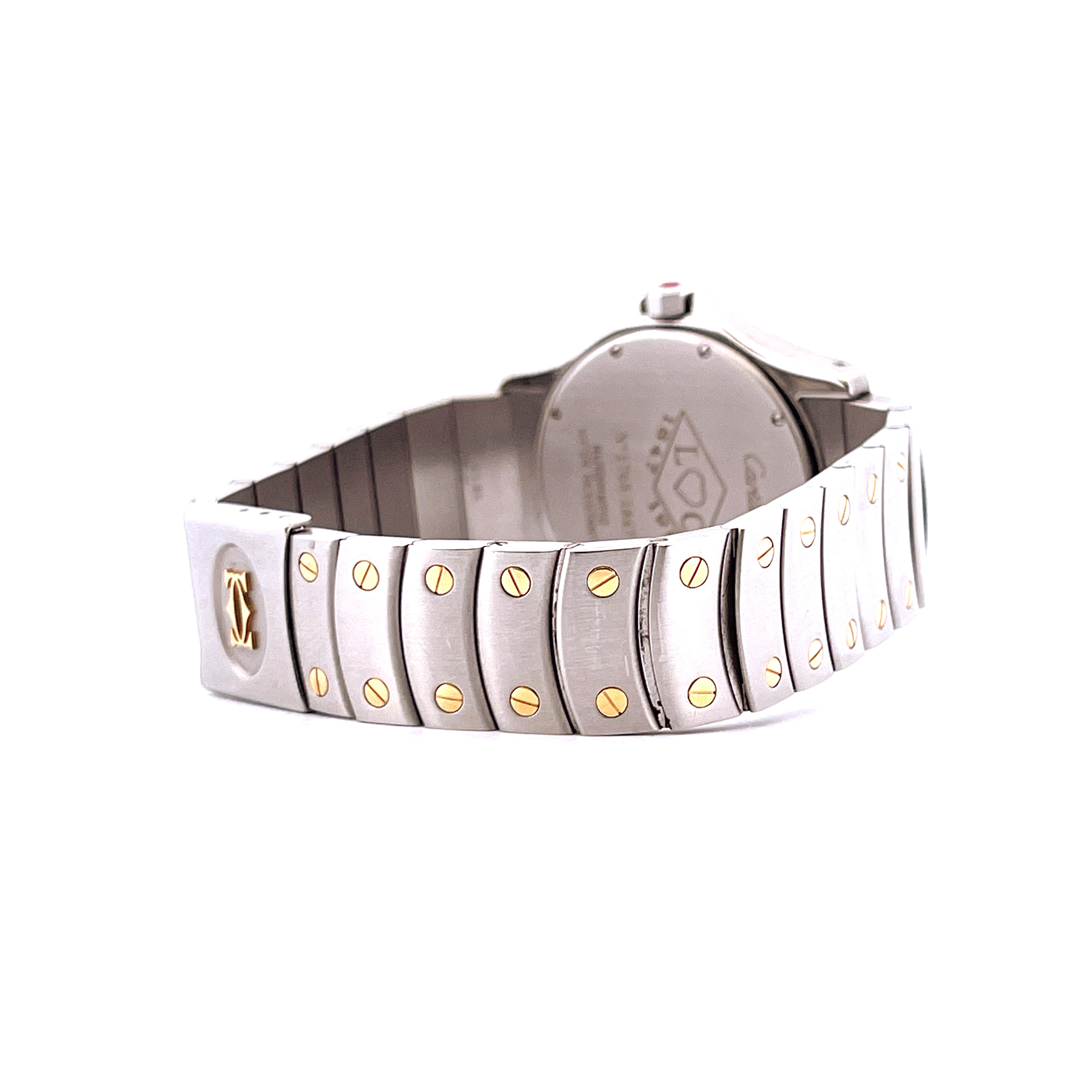 Cartier Santos Ronde 150th Automatic (1997) Limited Edition Stahl-Gold-Armband mit Schrauben und Cartier-Logo