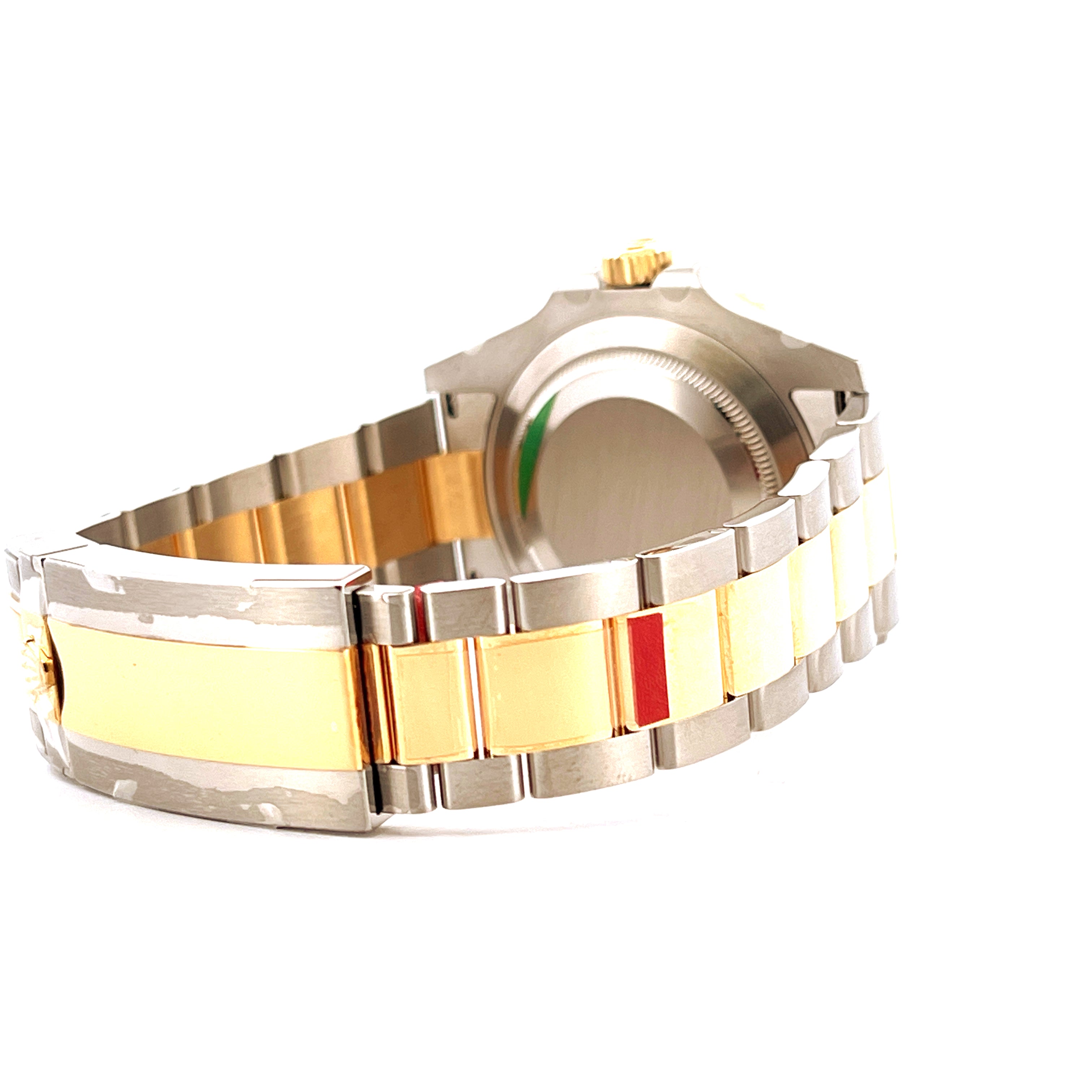 Rolex Submariner Date 126613LB Bicolor: Rückansicht eines Zwei-Ton-Armbands mit Gold- und Stahlgliedern