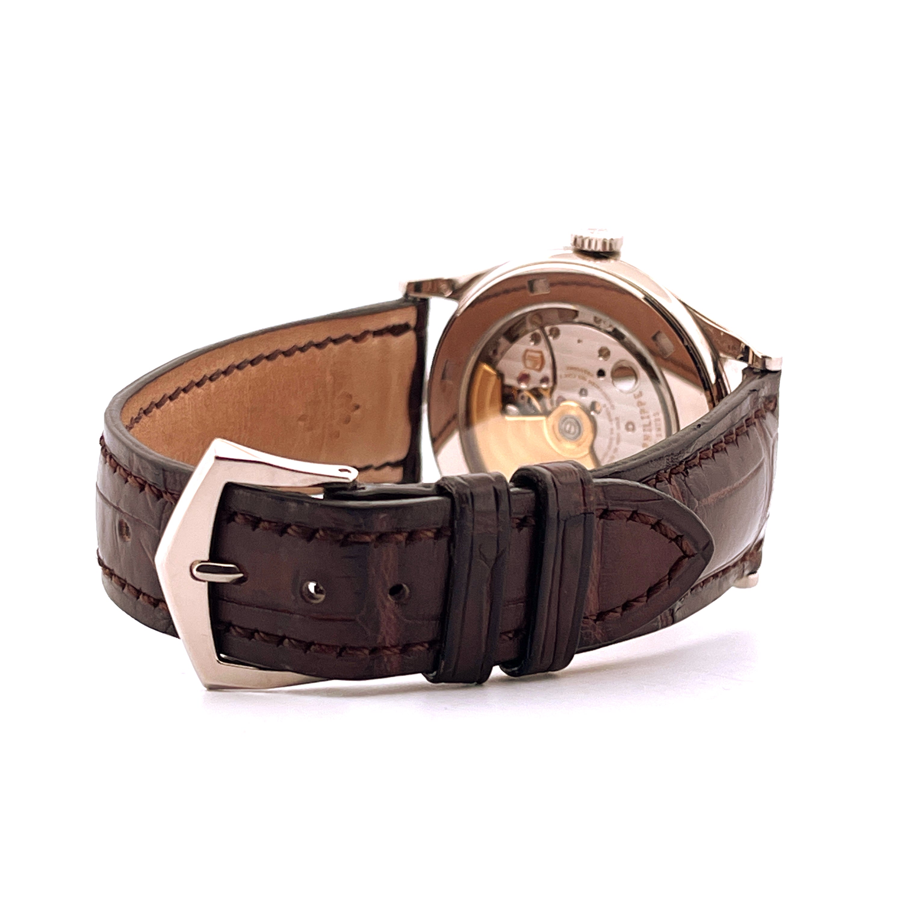 Patek Philippe Calatrava 5296G-010 Weißgold mit Automatikwerk und Krokolederarmband
