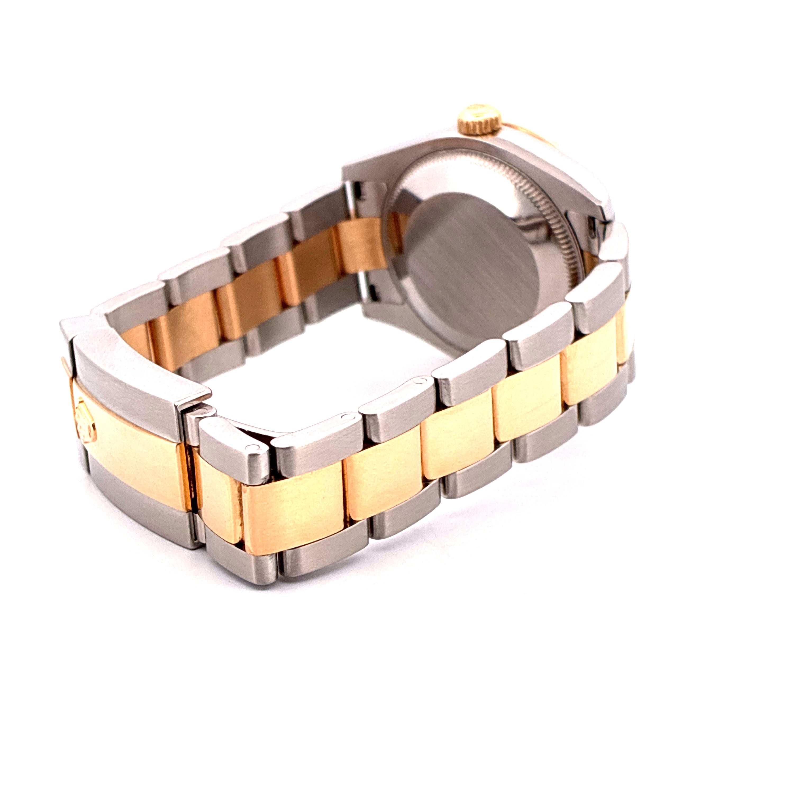 Rolex Datejust 31 mm Stahl Gold von der Seite mit bicolor Armband