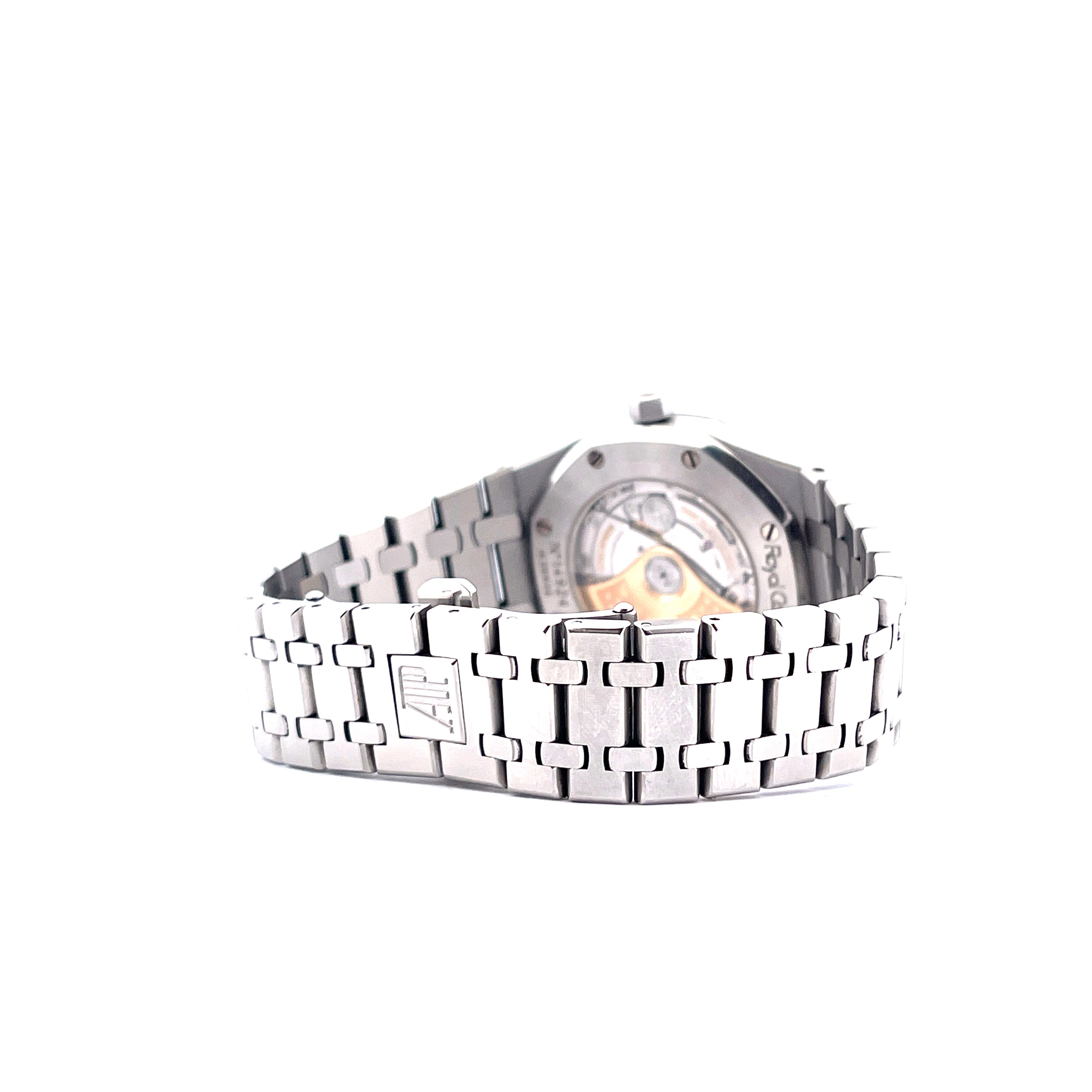 Audemars Piguet Royal Oak 39mm Edelstahl Automatik Seitenansicht mit aufmerksamkeitsstarkem Gliederarmband
