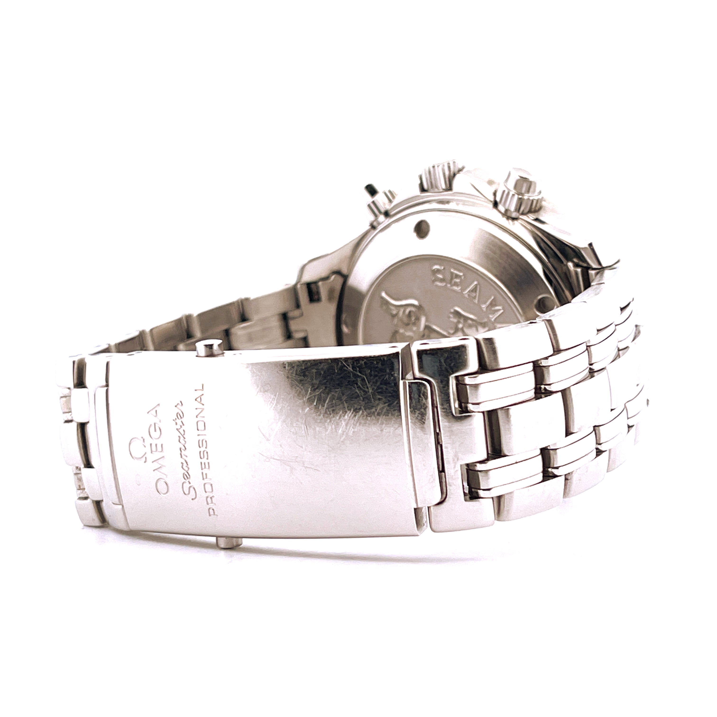 Omega Seamaster Diver Chronograph Automatik mit Edelstahlarmband Seitenansicht