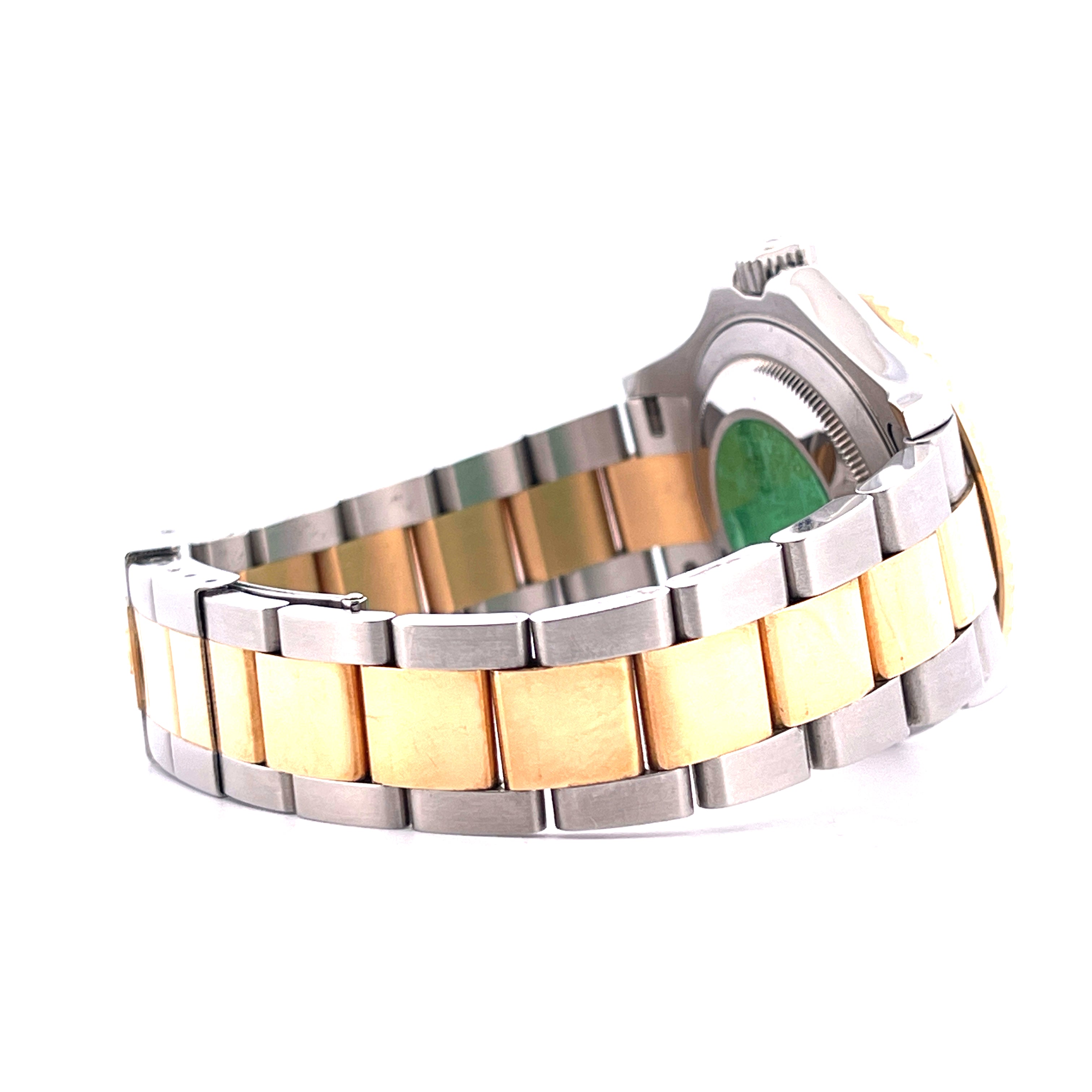 Rolex Yacht-Master 16623 im Detail, Edelstahl-Gelbgold-Armband mit mittleren Gliedern aus Gelbgold