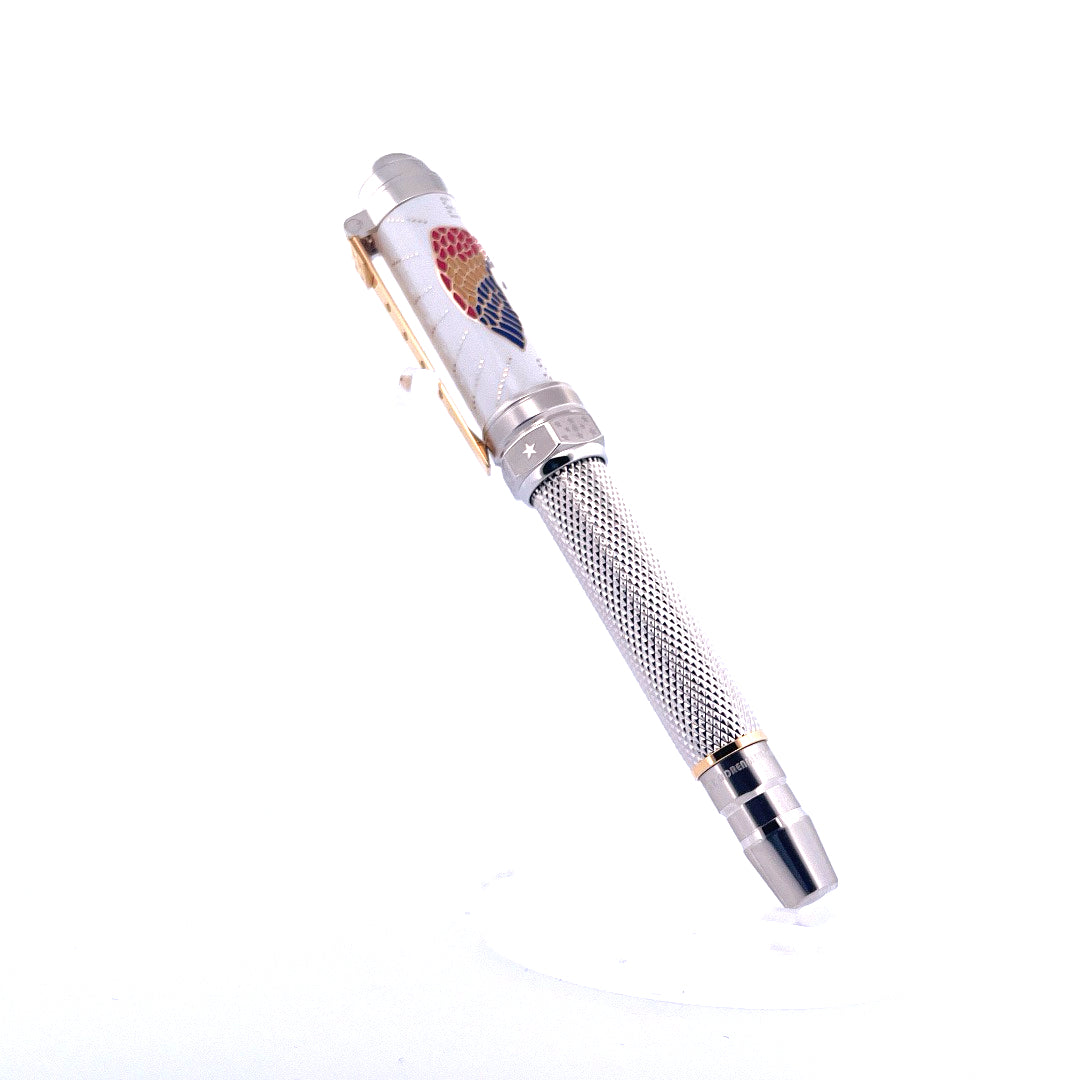 Montblanc Elvis Limited Edition Rollerball mit weißem Schaft und farbigem Muster