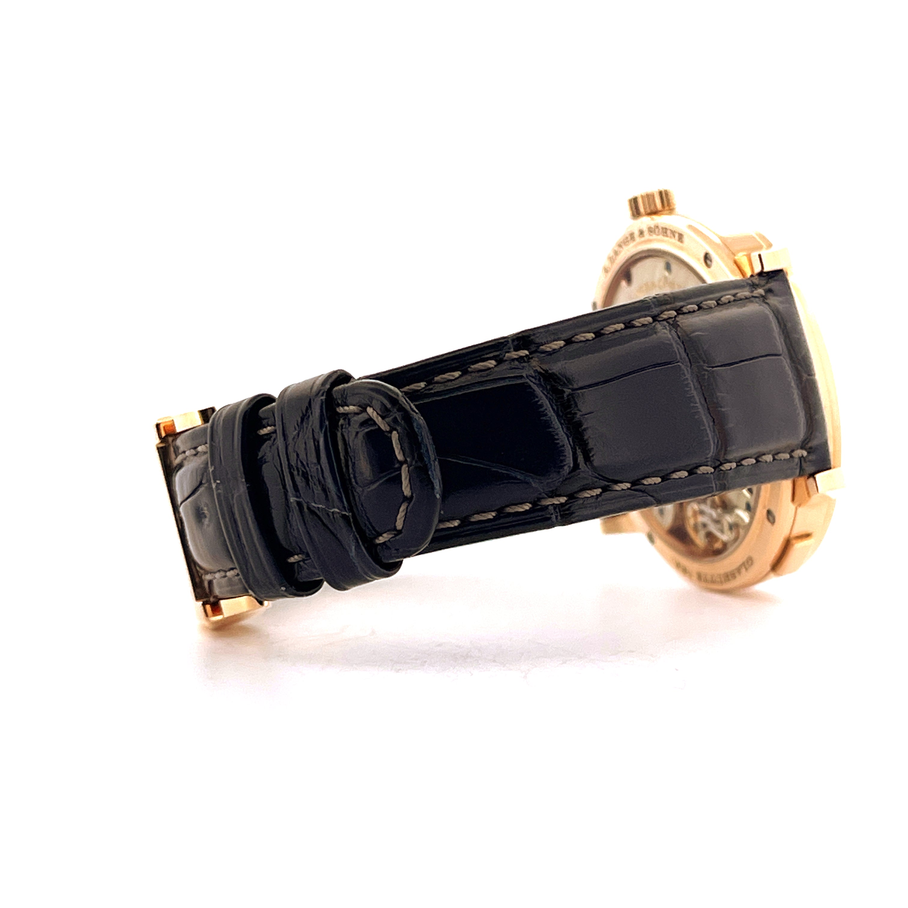 A. Lange & Söhne Grand Lange 1 aus Roségold mit schwarzem Lederarmband