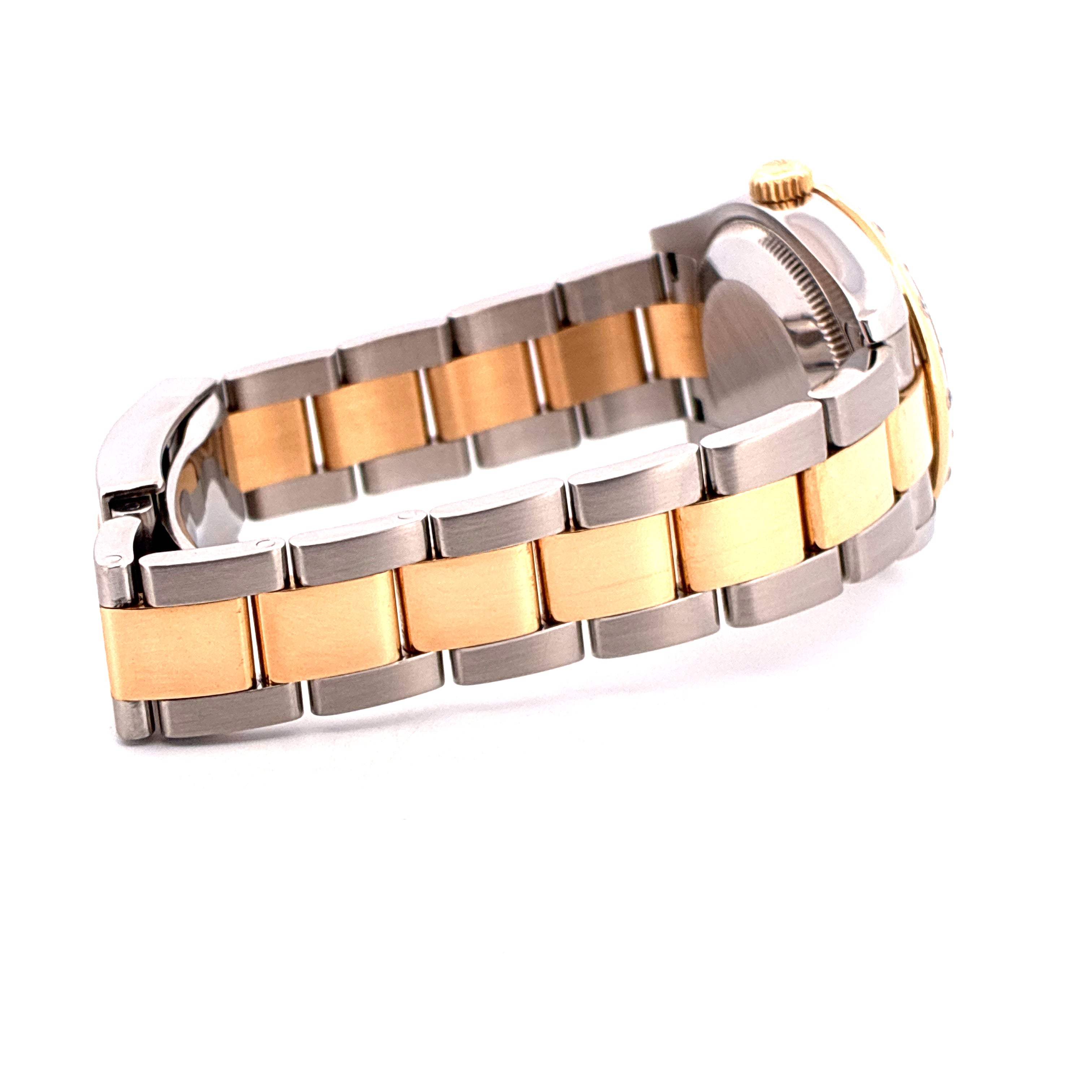 Rolex Datejust 31 mm Stahl-Gold-Kombination mit zweifarbigem Armband, Seitenansicht