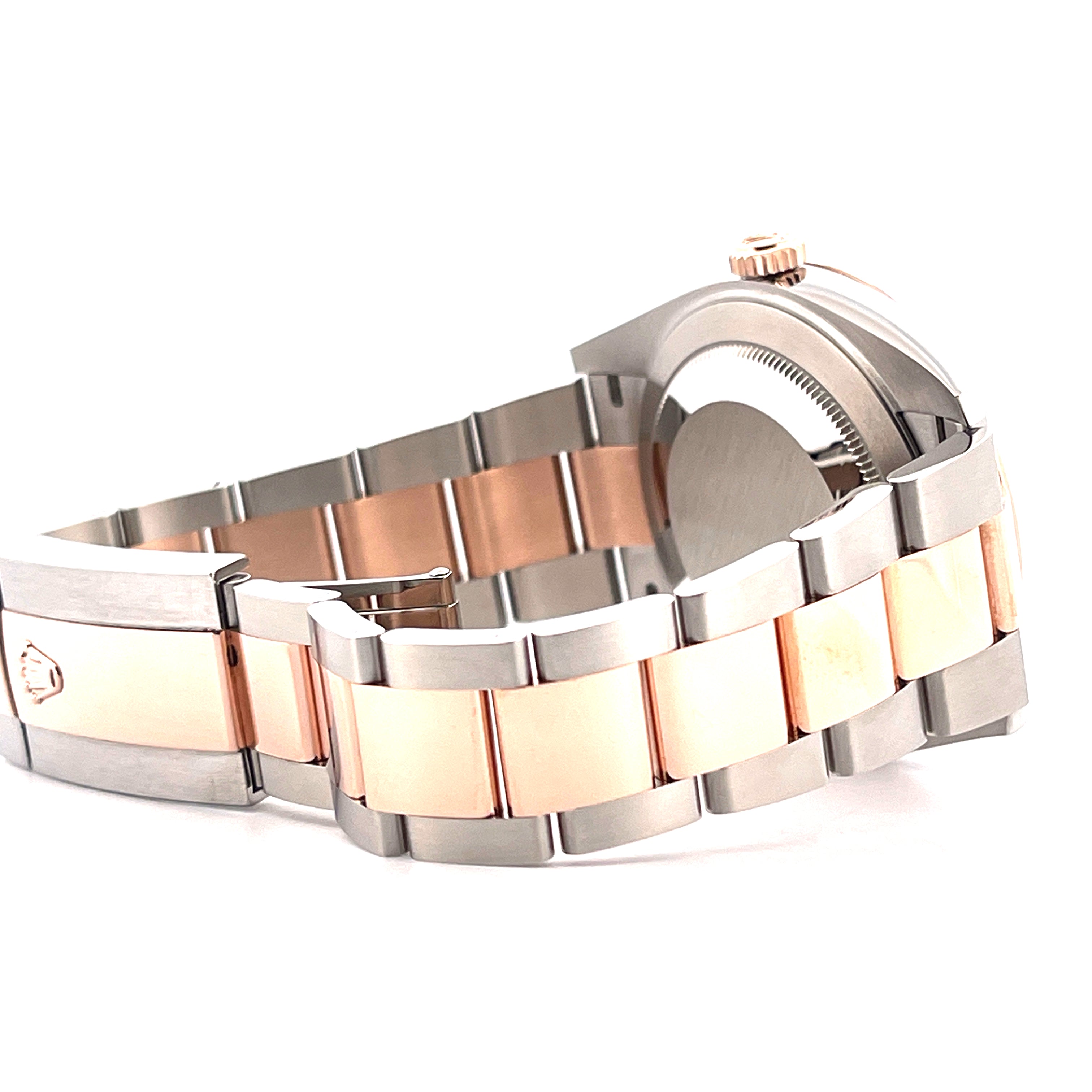 Rolex Datejust 41 Automatik-Uhr in Stahl und Gold im Detail aus der Seitenansicht