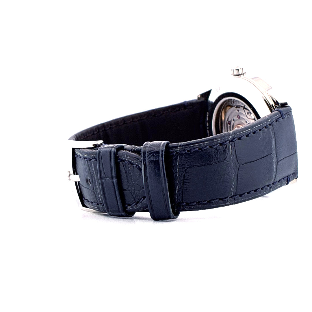 Zenith Elite Classic Automatic Ultra Thin 40 mm Gehäuse Edelstahl dunkelblaues Krokolederarmband mit Schließe