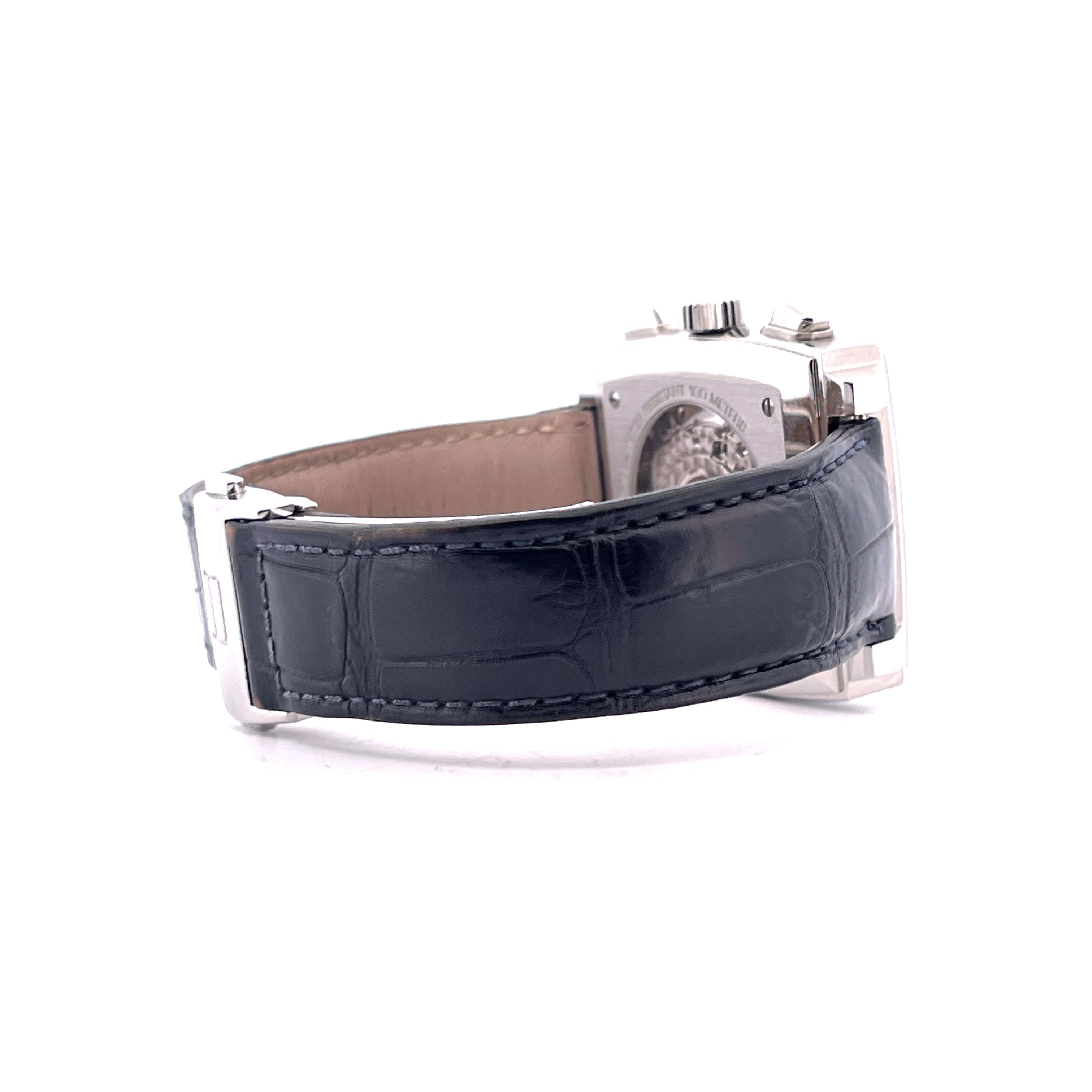Tag Heuer Monaco CAW2111 Automatik mit blauem Krokodillederarmband und Edelstahlgehäuse