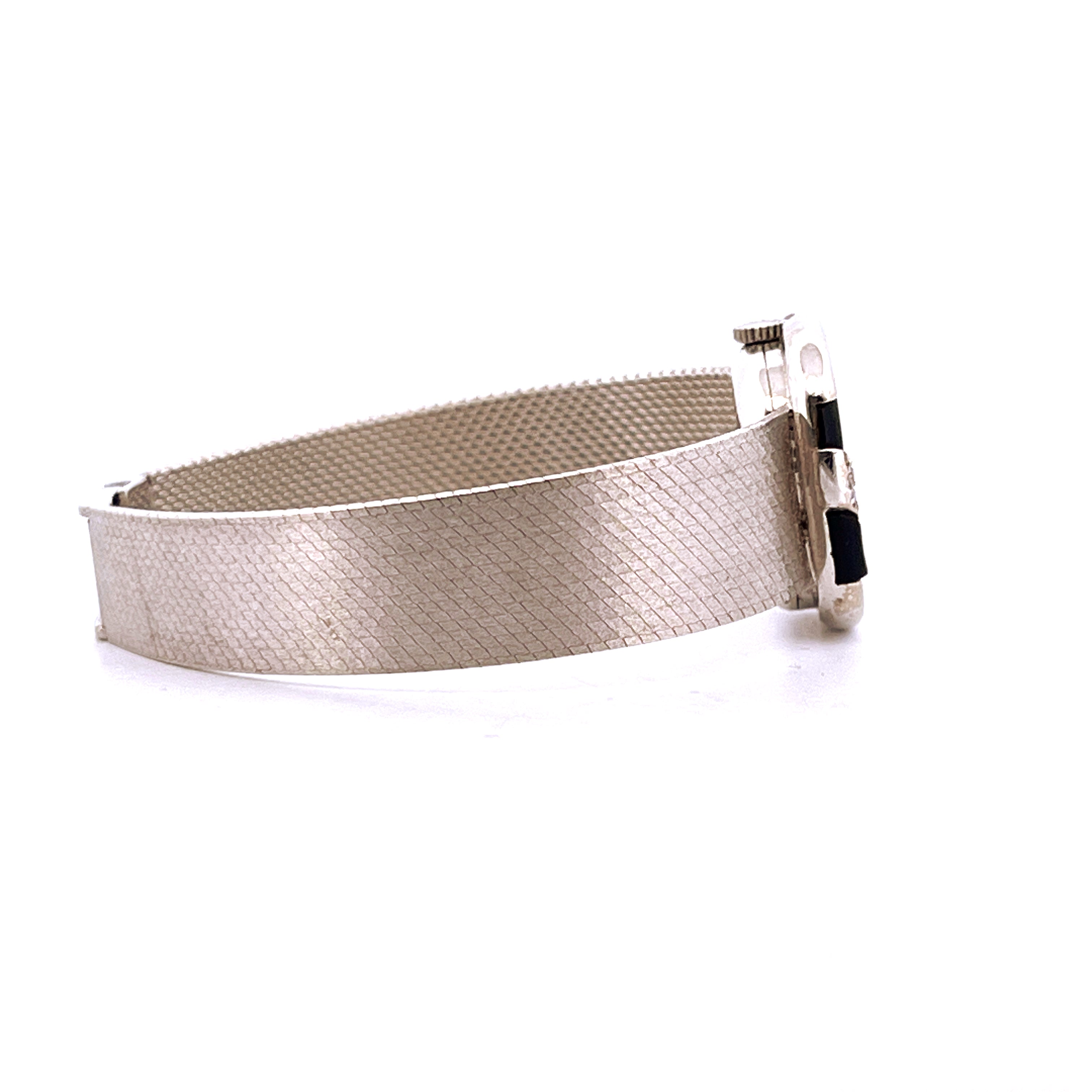 Chopard Classic Armbanduhr aus Weißgold mit Mesh-Armband in Seitenansicht