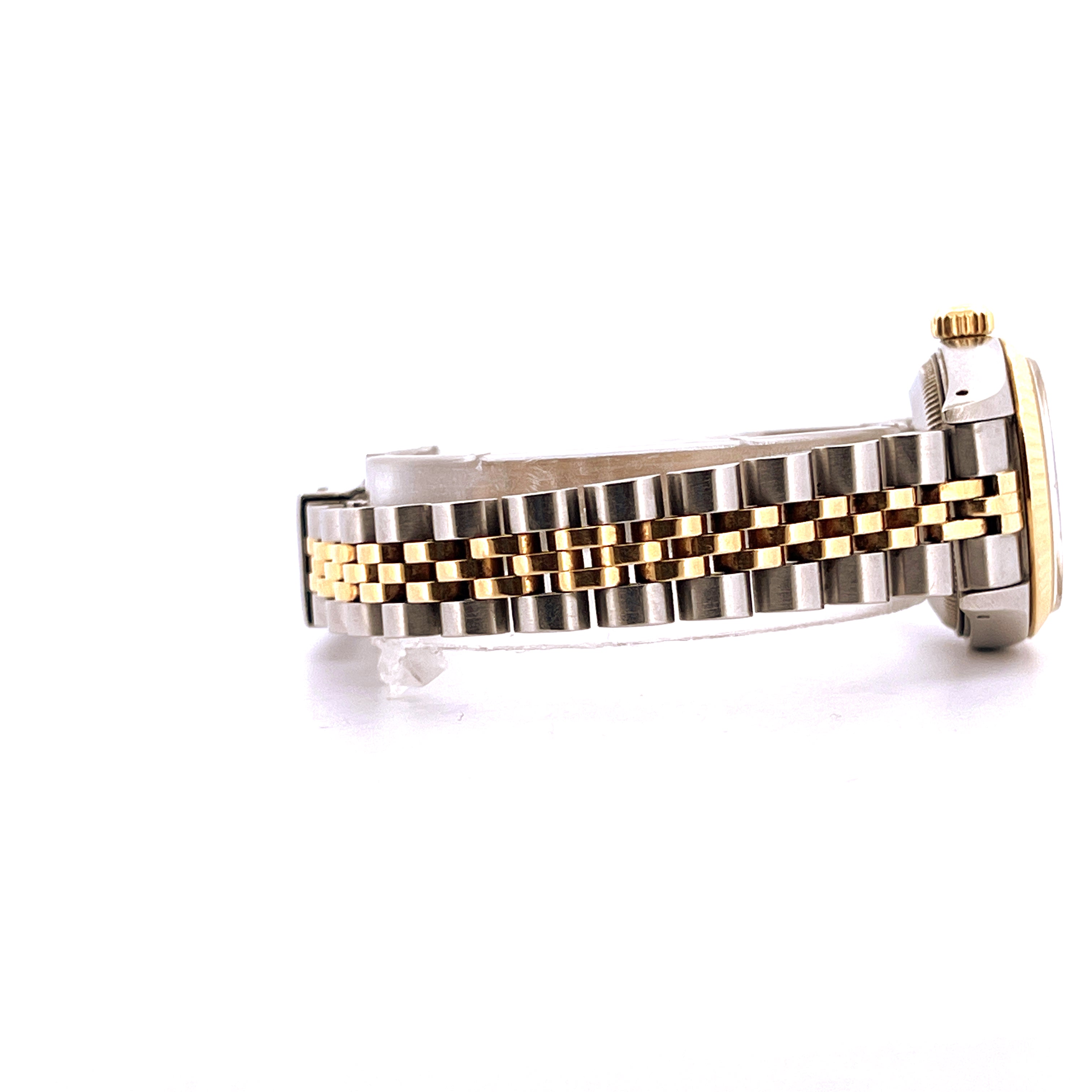 Rolex Lady-Datejust 26mm Automatik Stahl Gold Armband im Detail von der Seite