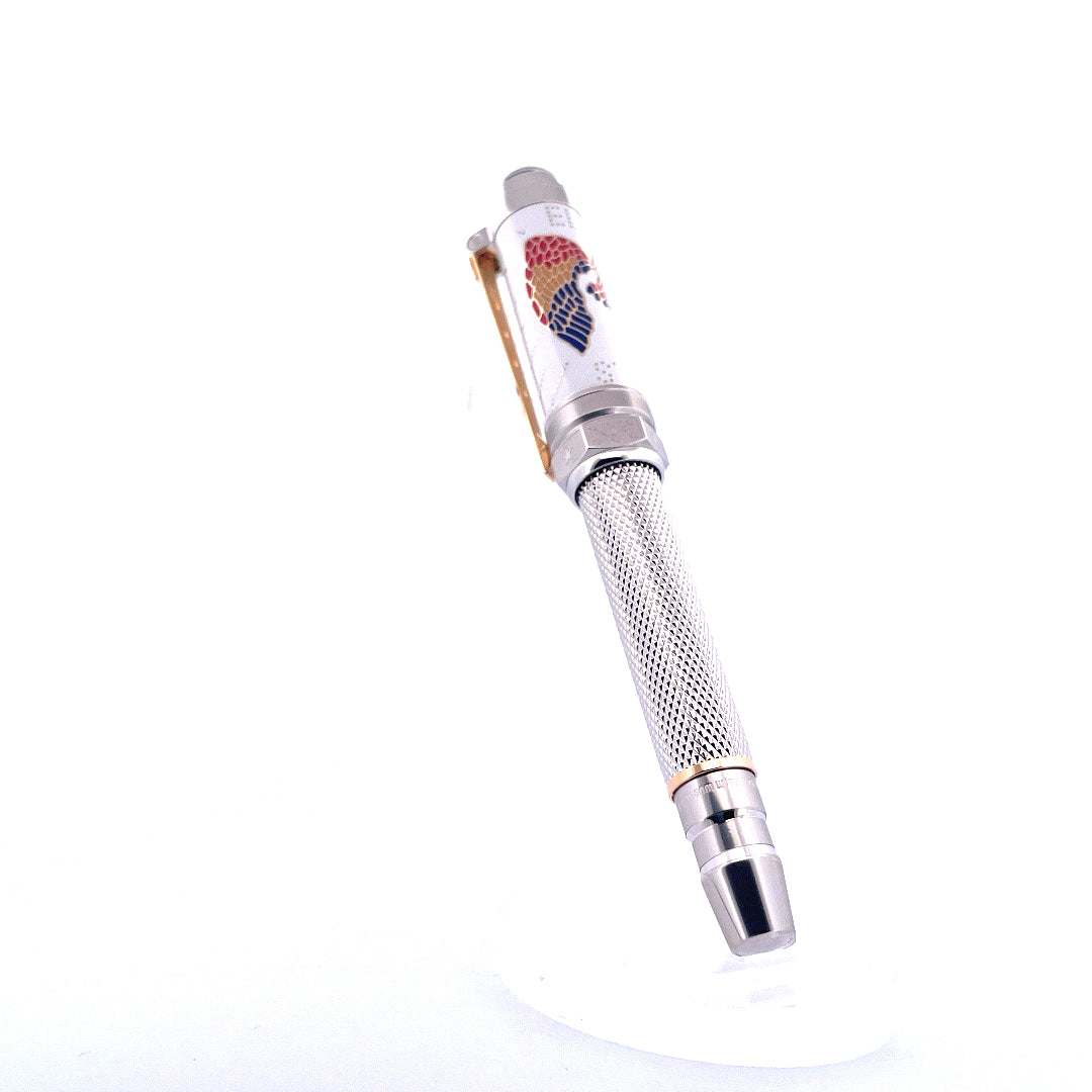 Montblanc Elvis Limited Edition Rollerball Pen mit Elvis-Motiv und silbernem, geriffeltem Griffstück