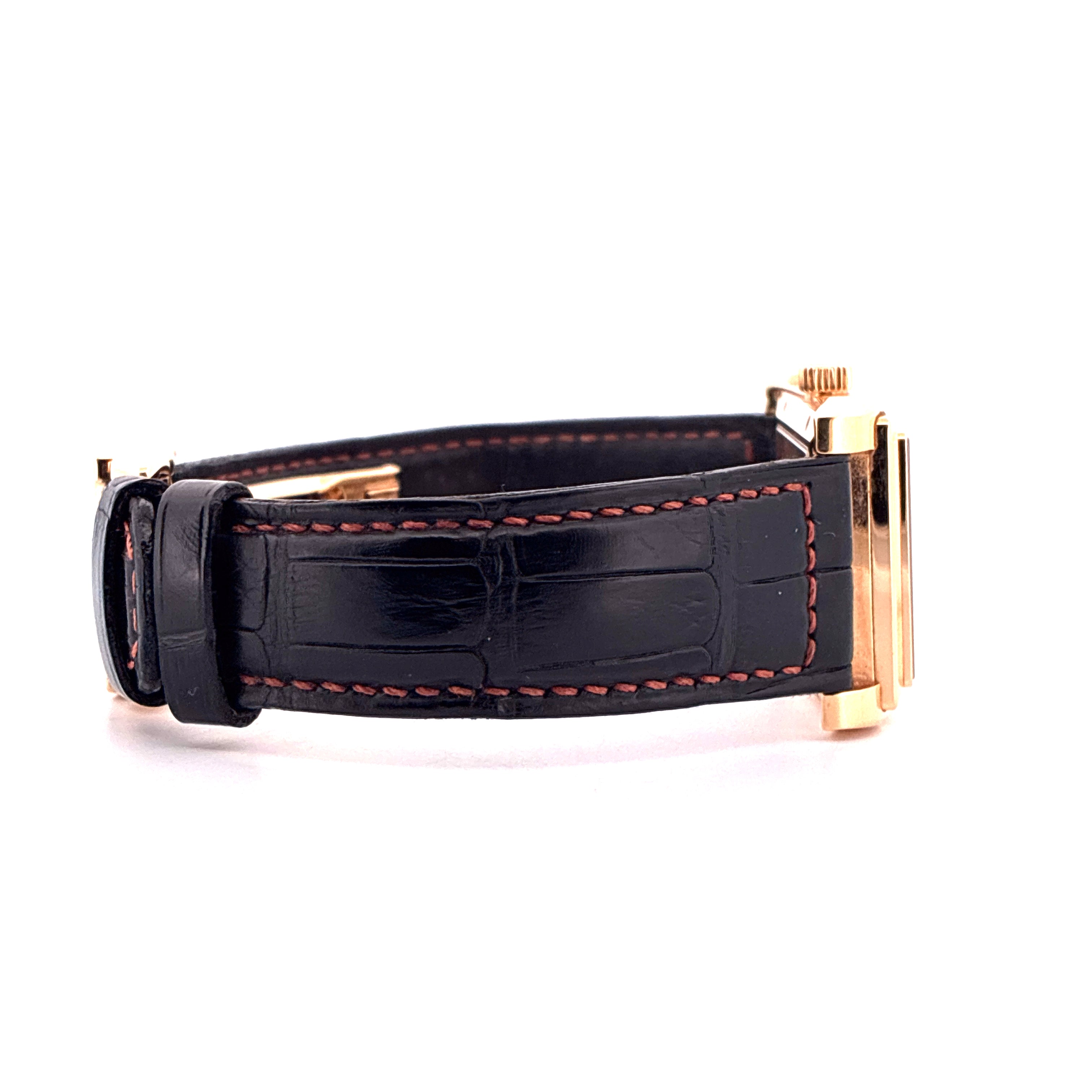 Cabaret / Folding clasp / Pin buckle / Panorama Date / Roségold / First Invoice / leather strap / Pusher / Black Dial Full-Set / 2003