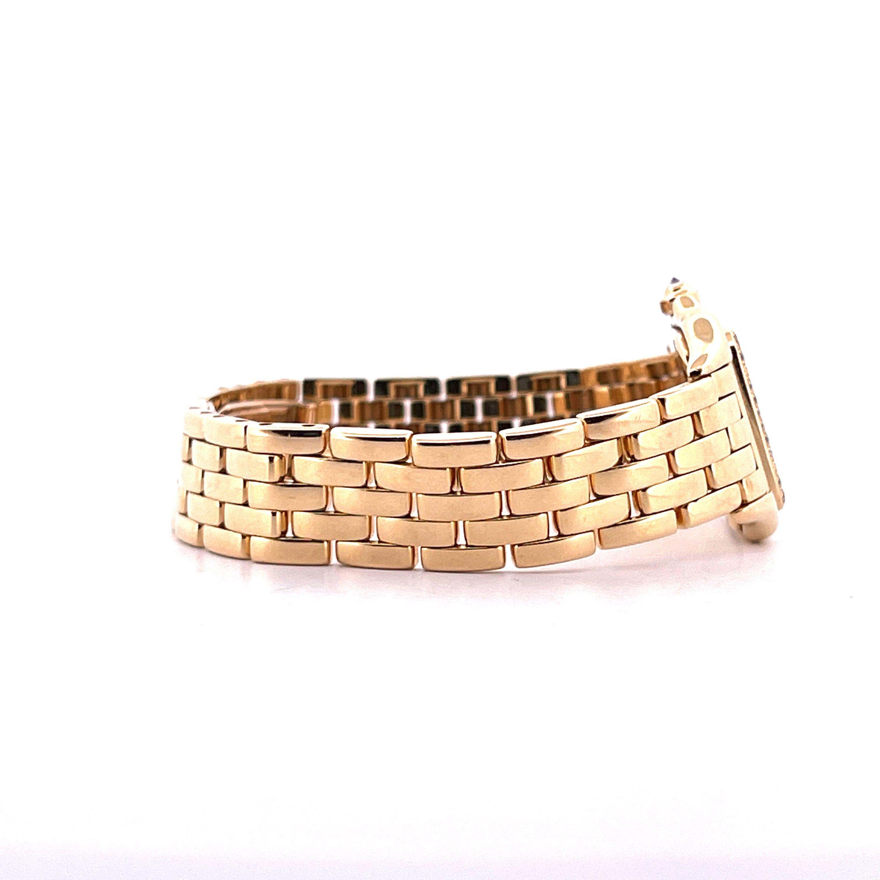 Cartier Panthere Uhr 22mm Gelbgold Armband im Detail Seitenansicht