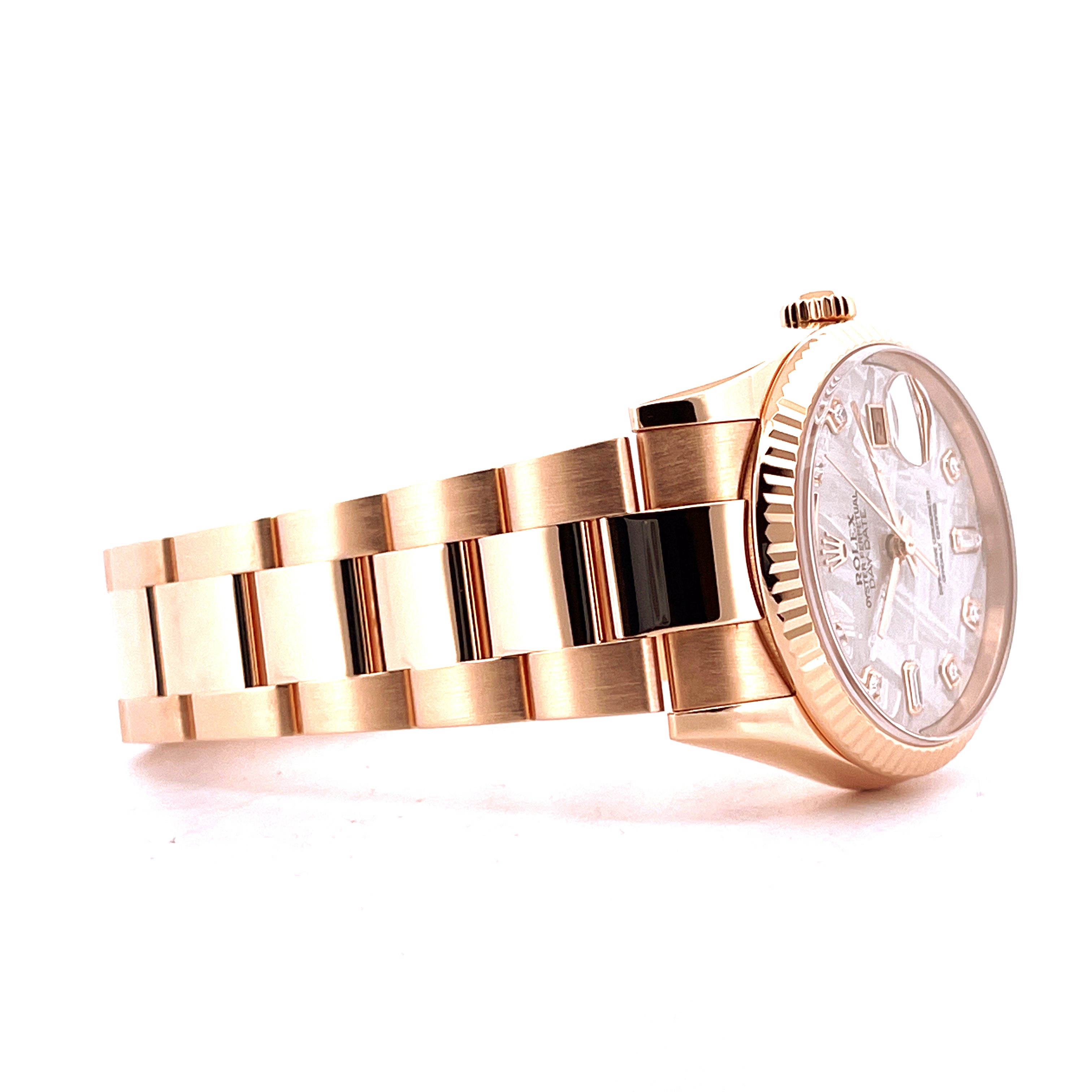 Rolex Day-Date 36 Roségold mit Meteoriten Zifferblatt Seitenansicht