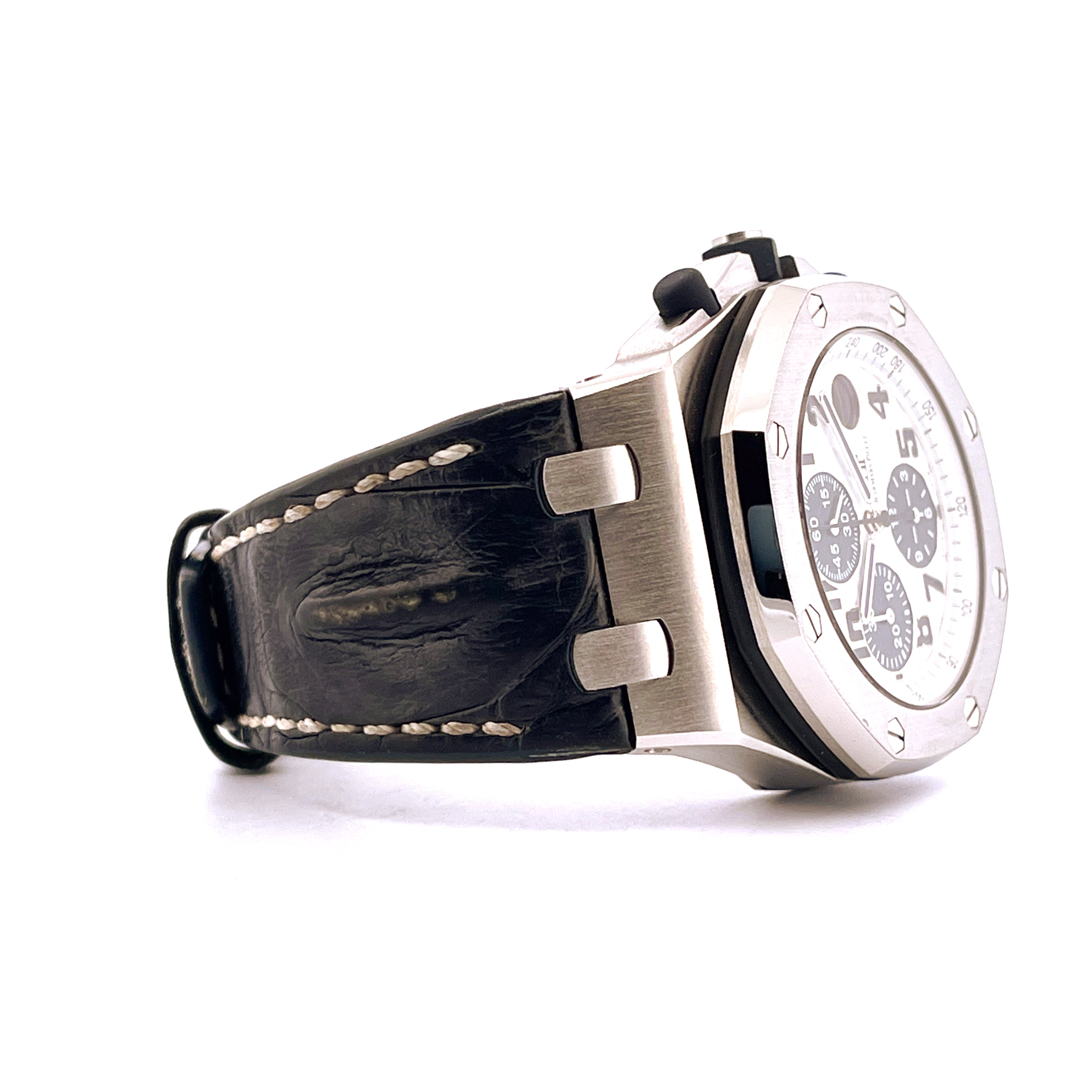 Audemars Piguet Royal Oak Offshore 26170ST Automatik mit schwarzem Krokoarmband in Seitenansicht