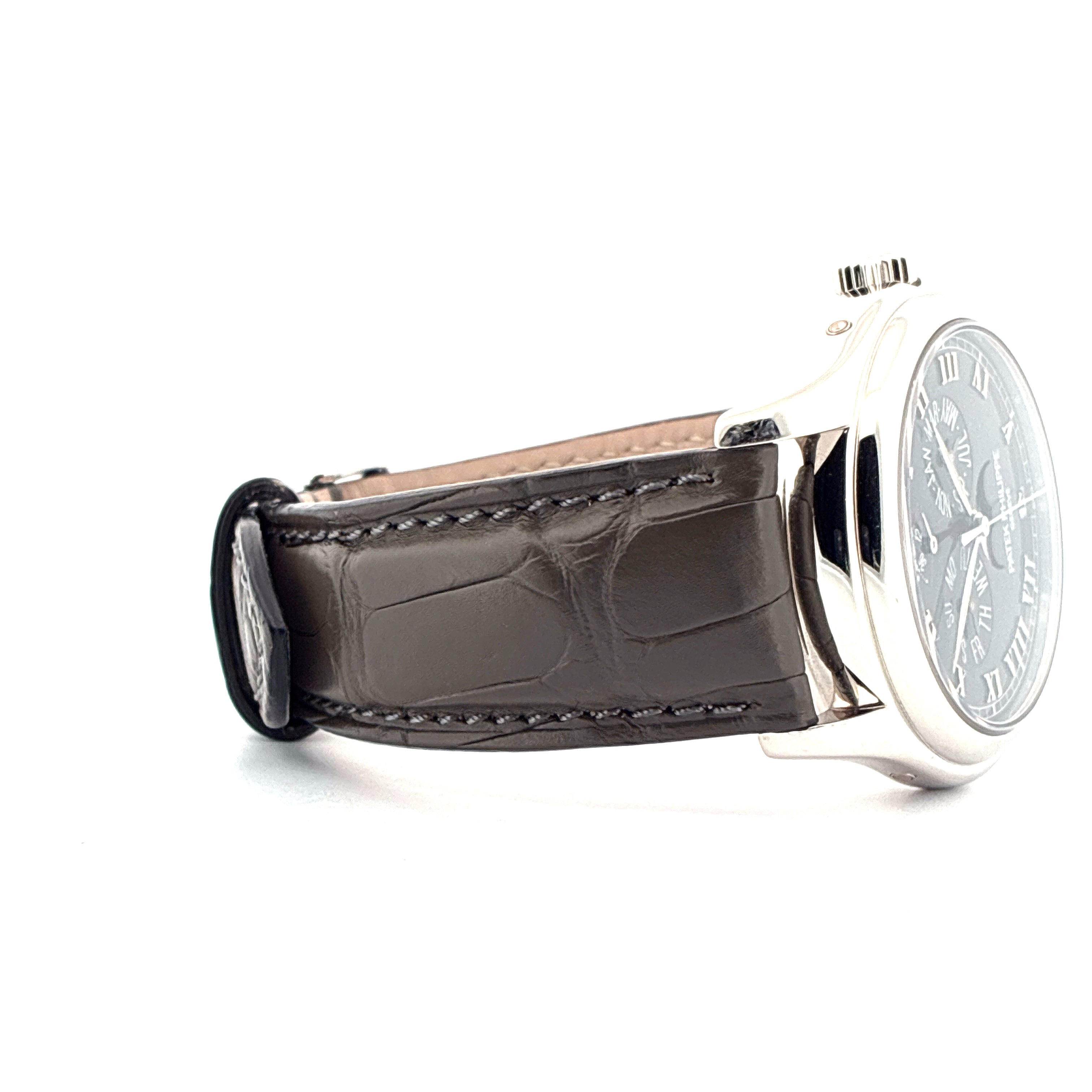 Annual Calendar / Platinum / Grey Dial / 3 Straps / Box & Papers / 2005