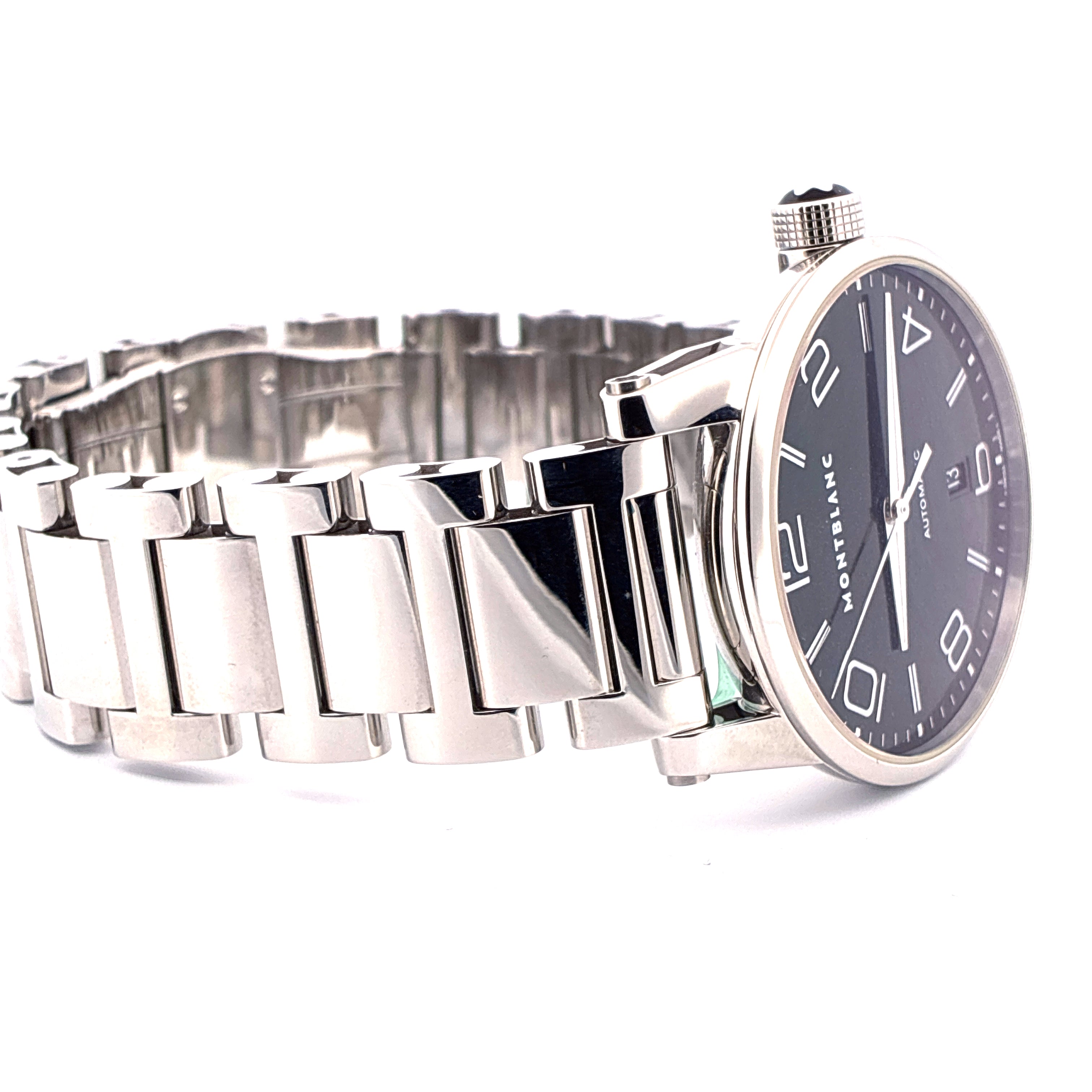 Montblanc Timewalker 39 mm Edelstahl Herrenuhr mit schwarzem Zifferblatt und Automatikwerk