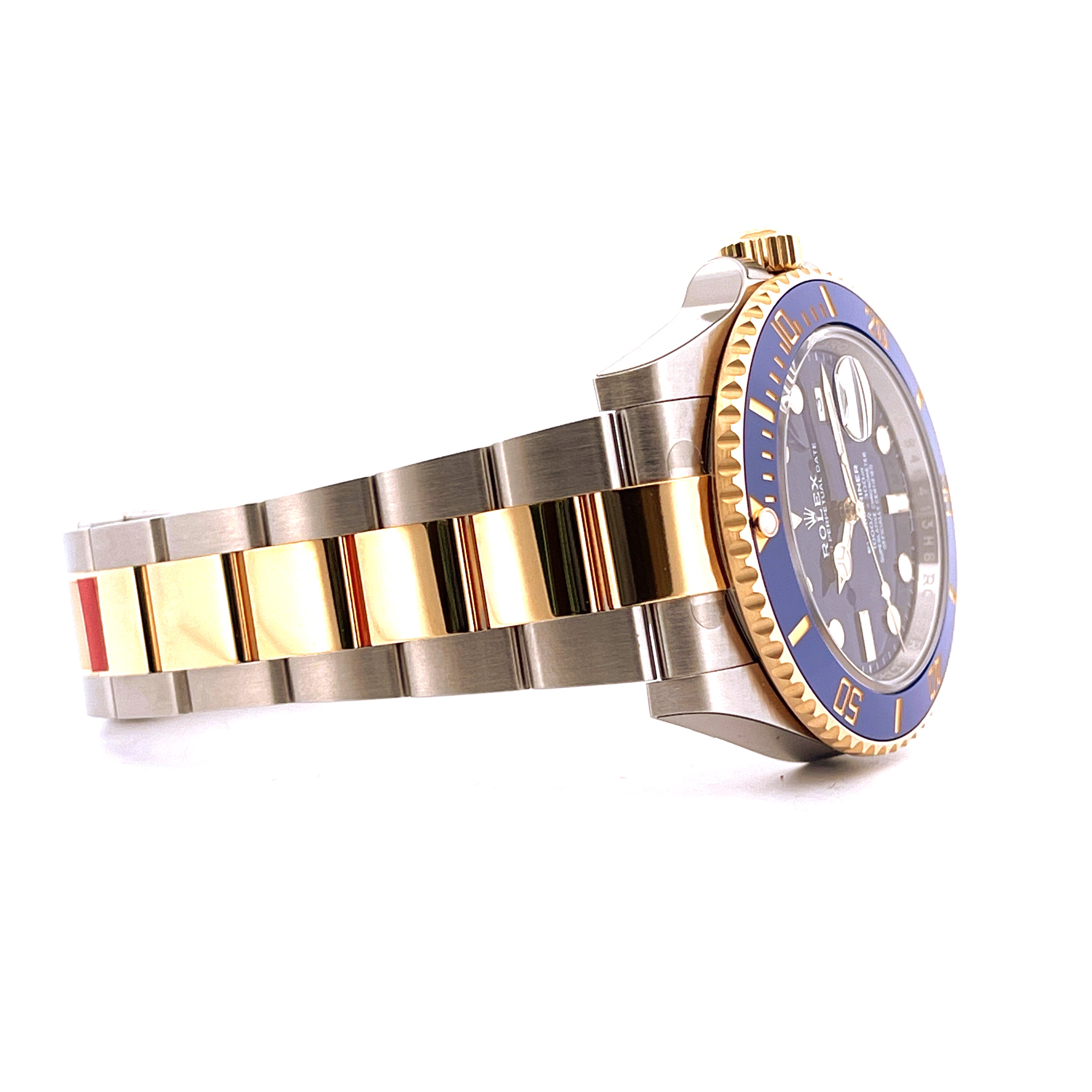 Rolex Submariner Date 126613LB Bicolor von der Seite mit goldenem und Stahlarmband