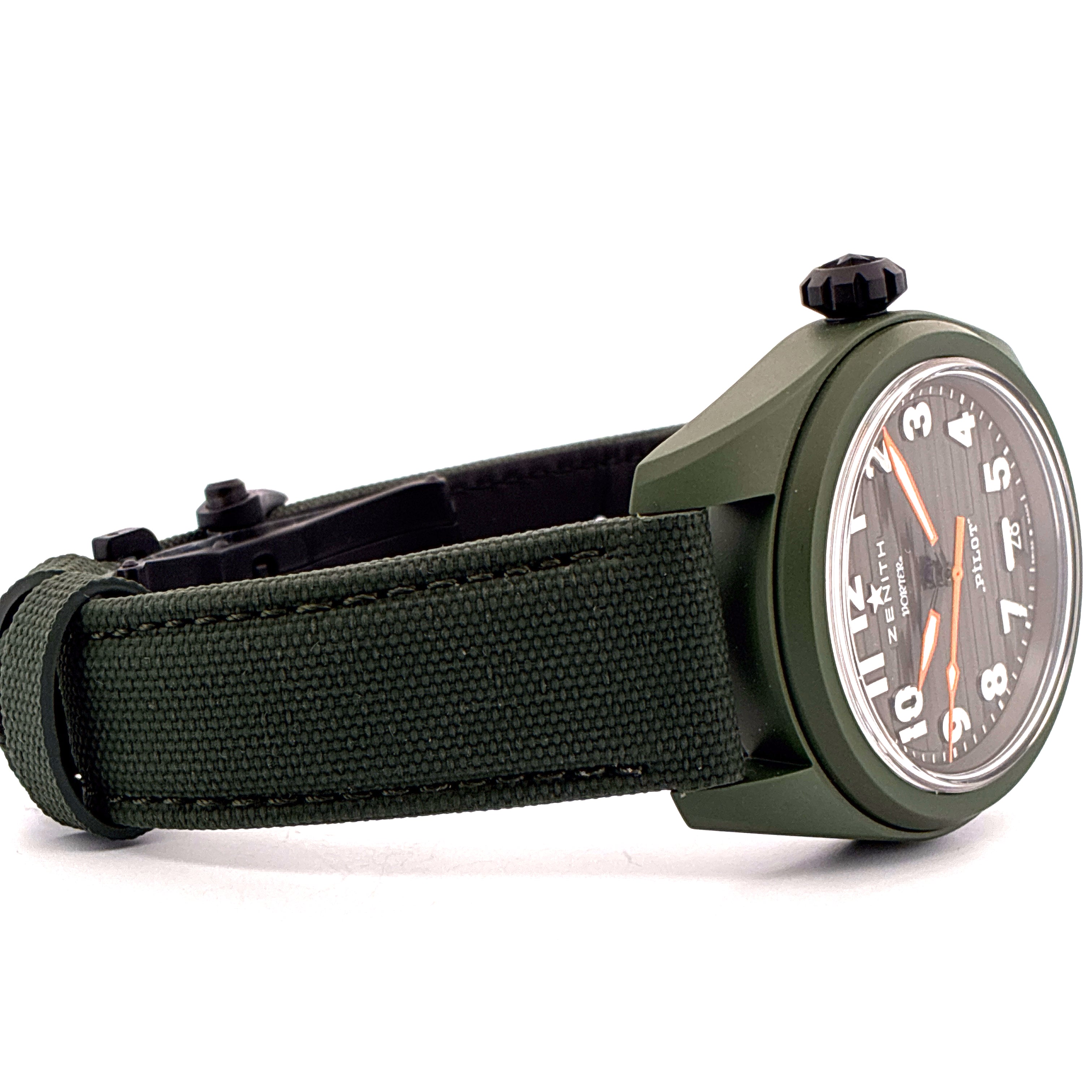 Zenith Pilot Central Automatic Porter Pilot Edition / Green Strap / Limited Edition 500 / Full-Set / Like New