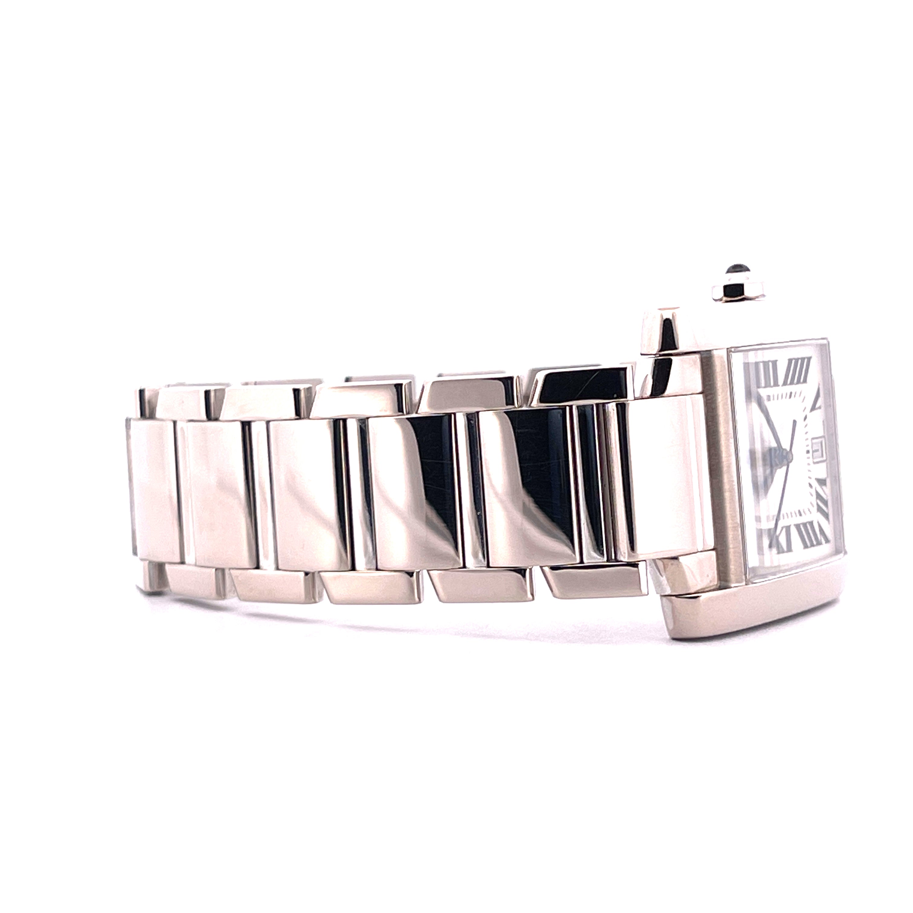 Cartier Tank Francaise Weißgold Automatic Ref. 2366 mit römischem Zifferblatt und poliertem Gliederarmband
