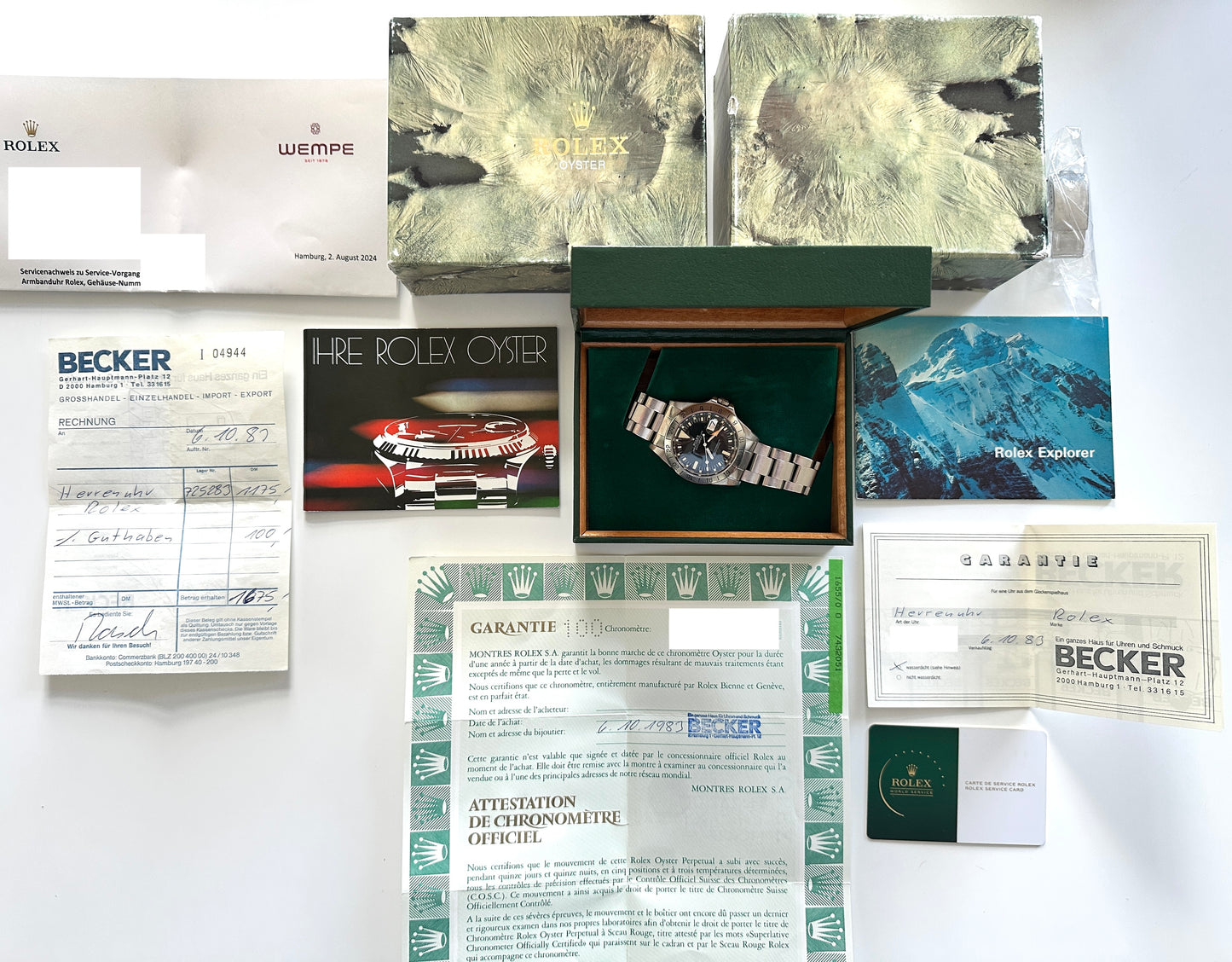 Explorer II Steve McQueen "Freccione" MK 5 / Full Set / Erstkaufrechnung // SERVICE 2024 -LC100 1983-