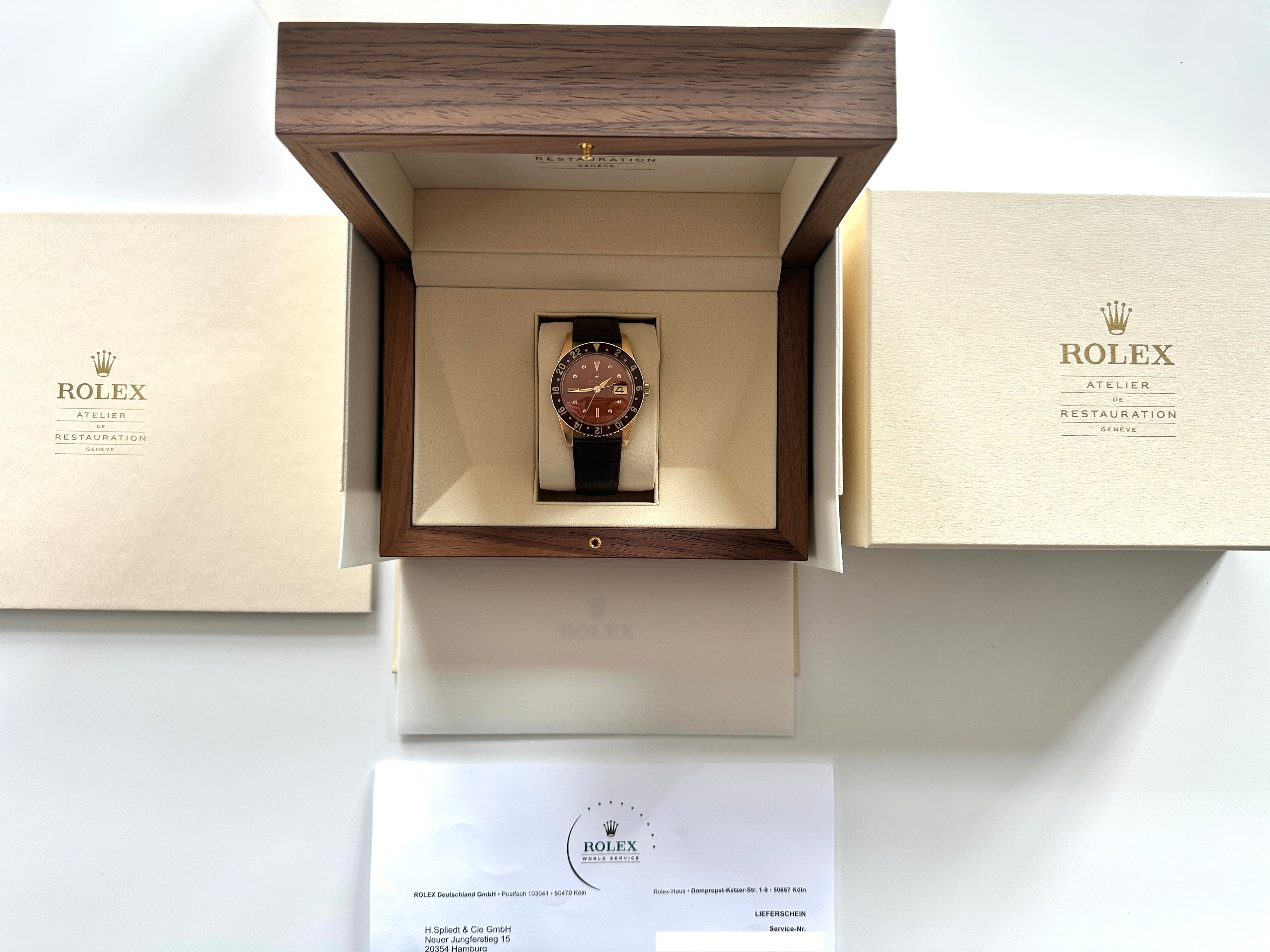 GMT-Master 6542/8 "Bakelit" Rolex Atelier Restauration de Geneve 2025 / Jahr: 1958