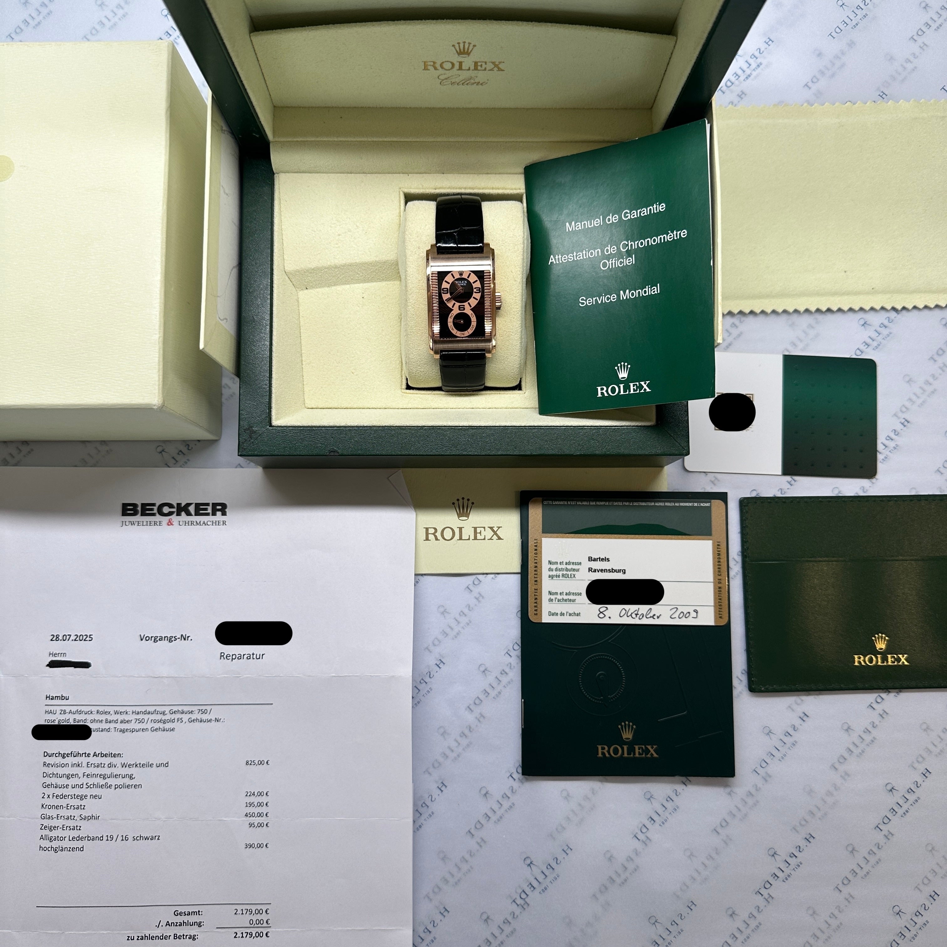 Cellini Prince 5442/5 Roségold / LC100 / Service Card / Full Set / Rolex Service 2025 with Warranty 2027 / from 2009
