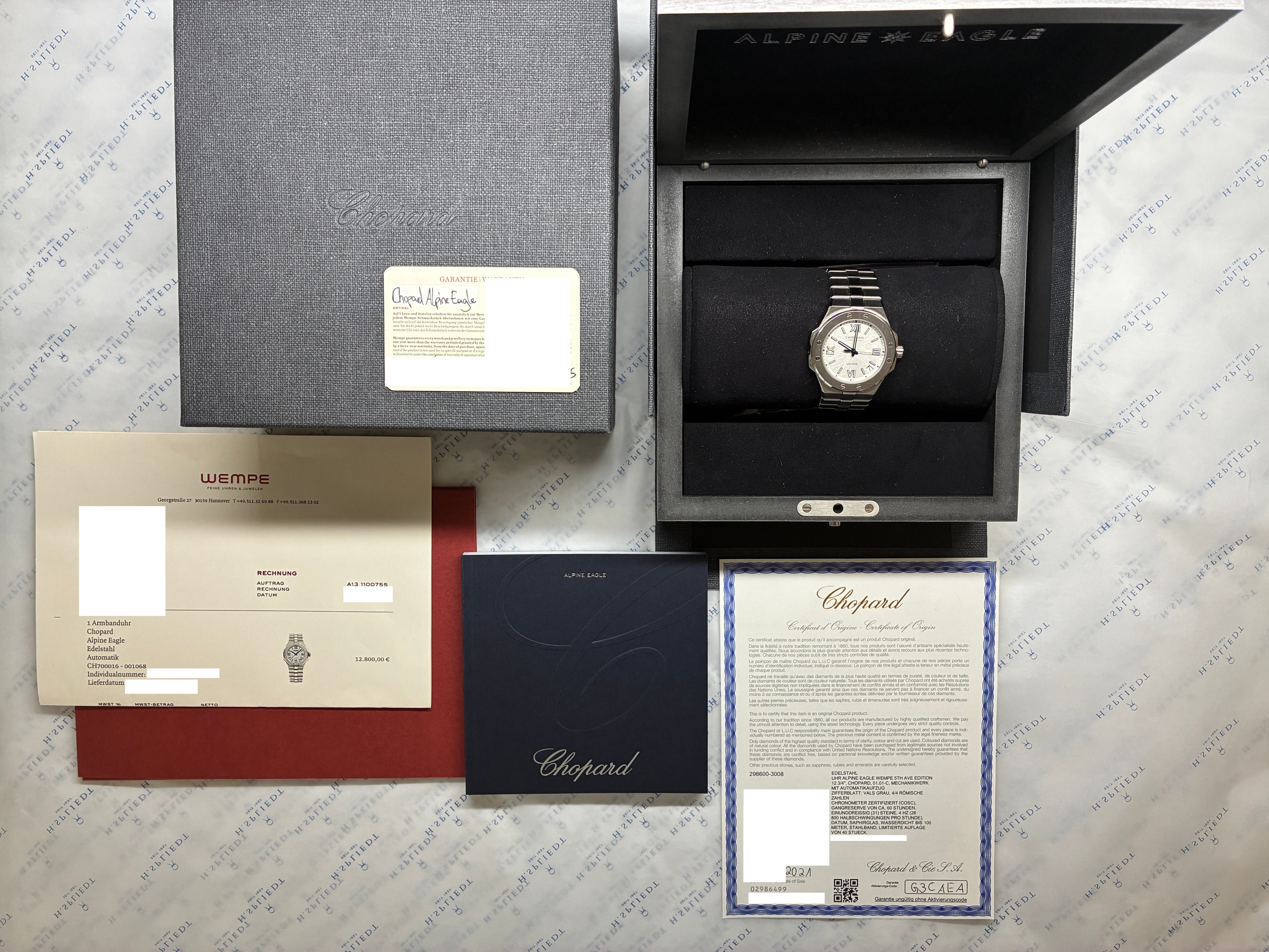 Alpine Eagle Limited Edition / 5th Avenue / Limited 40 / New York / White Dial / Full-Set / 2021 Wempe Edition