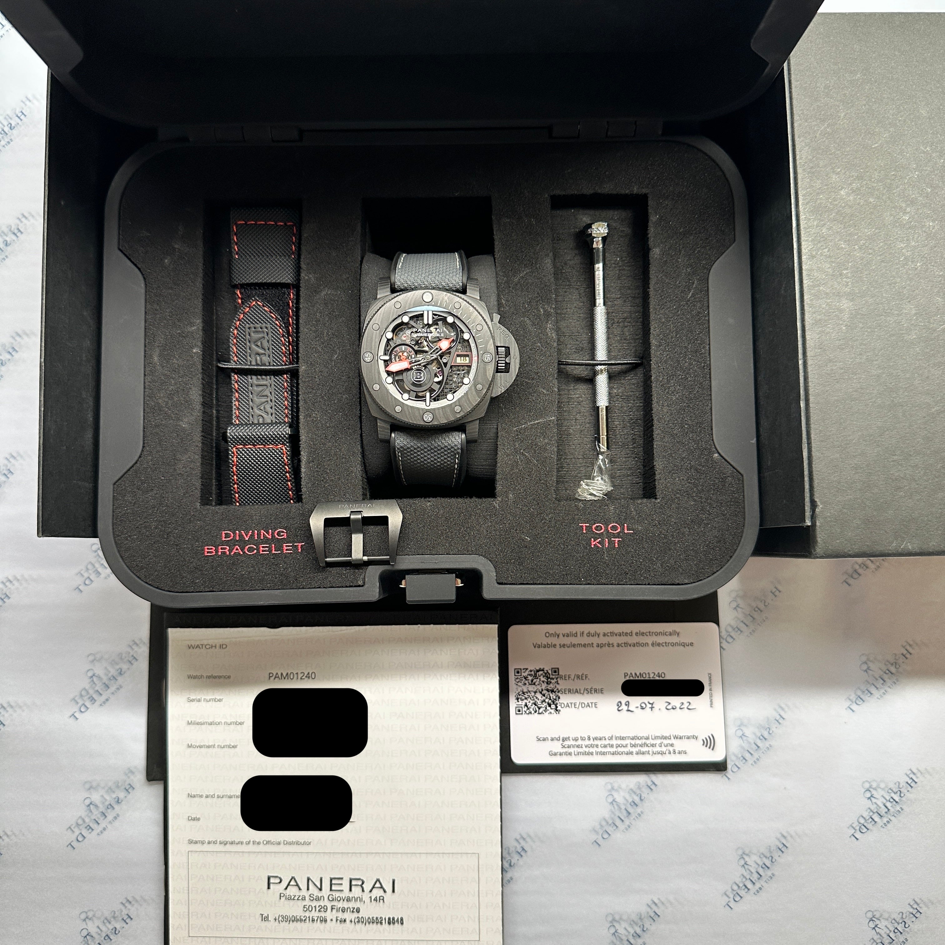 Submersible Carbotec S Brabus Black Ops Pam01240 / Limited Edition 1 of 100 / like new / Full Set + 2nd Strap / Firenze 2022