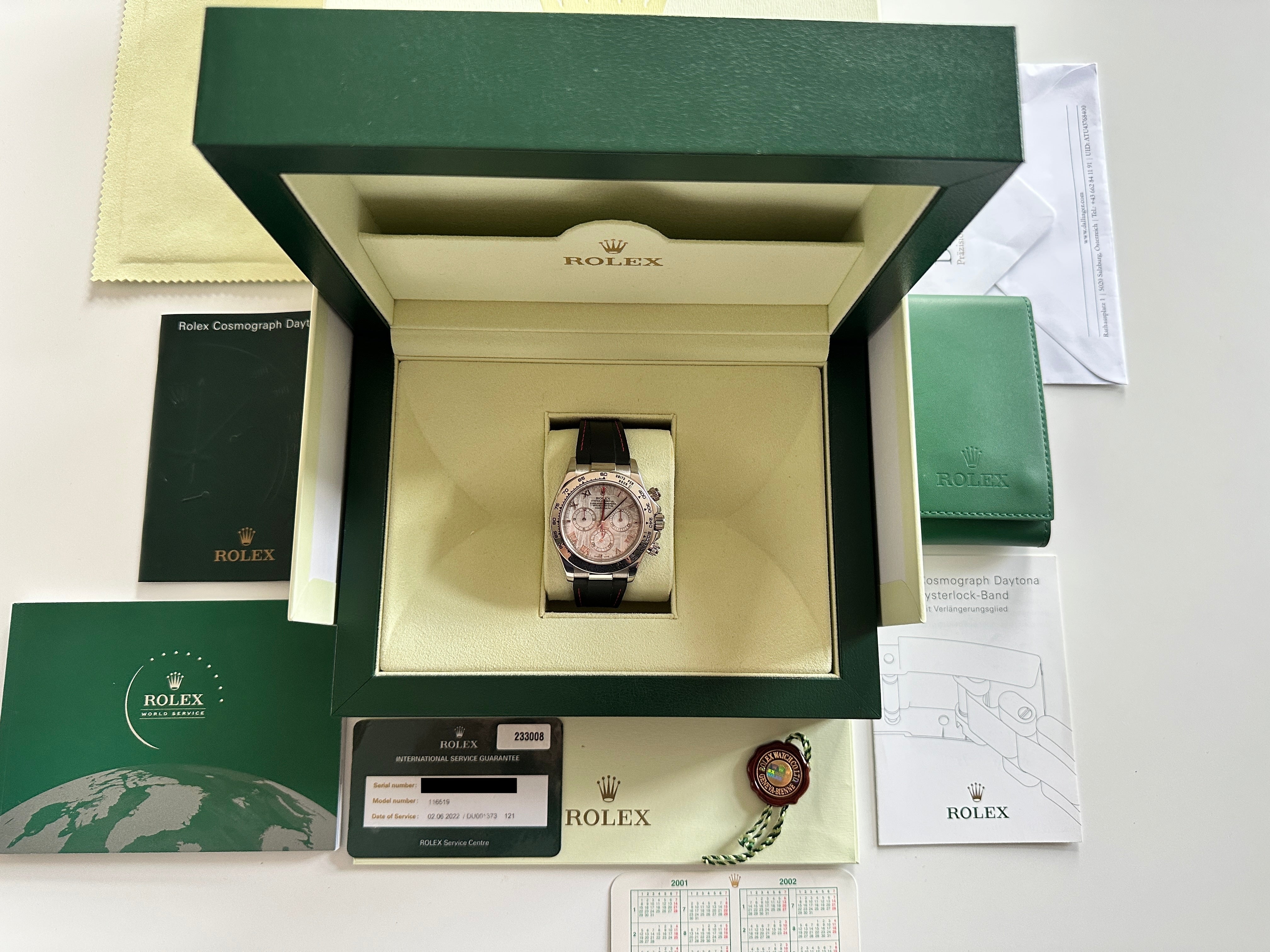 Rolex Daytona Meteorite Dial im grünen Etui mit Garantiepapieren und einem Tuch