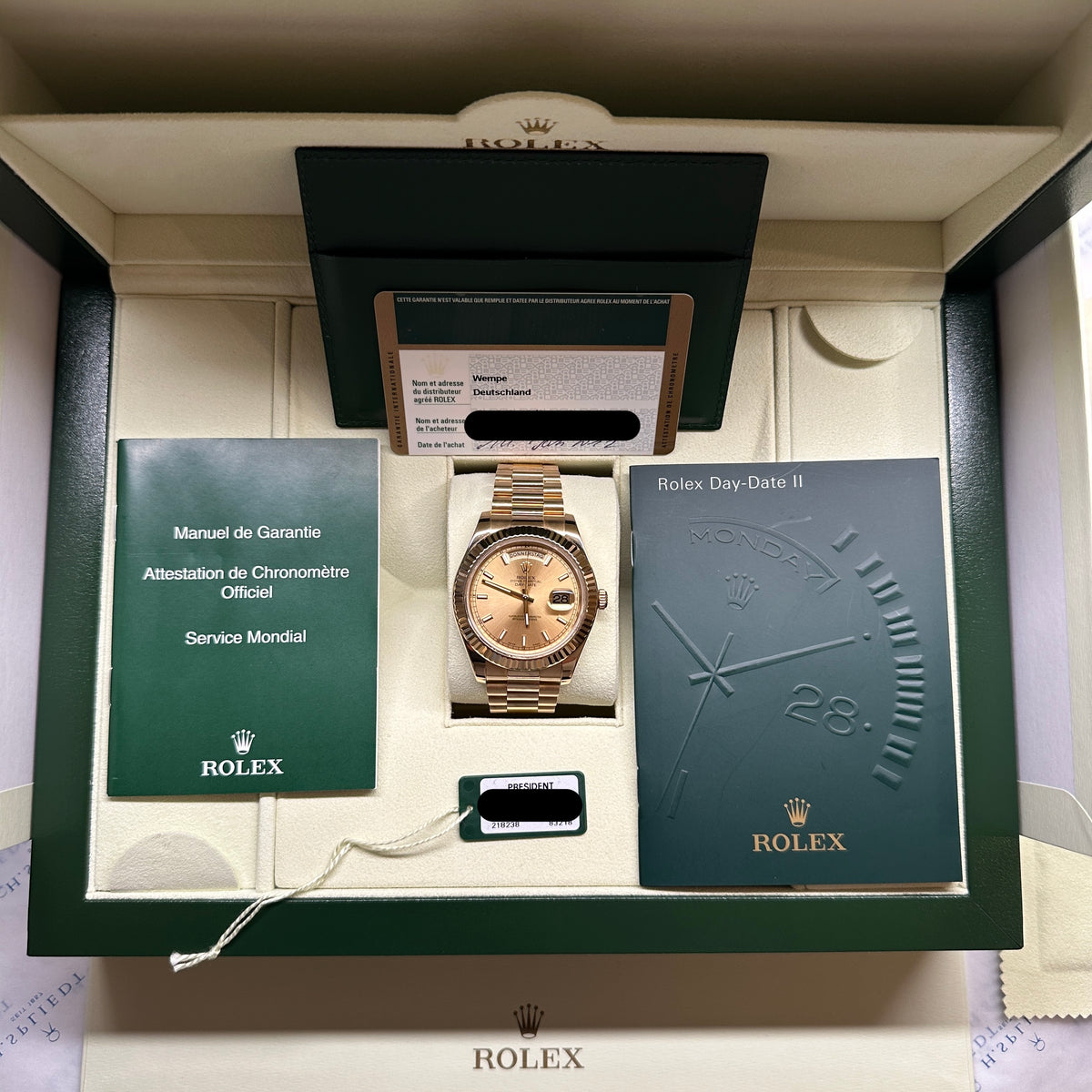Day-Date II Gold Dial 218238 / Full Set / 2012