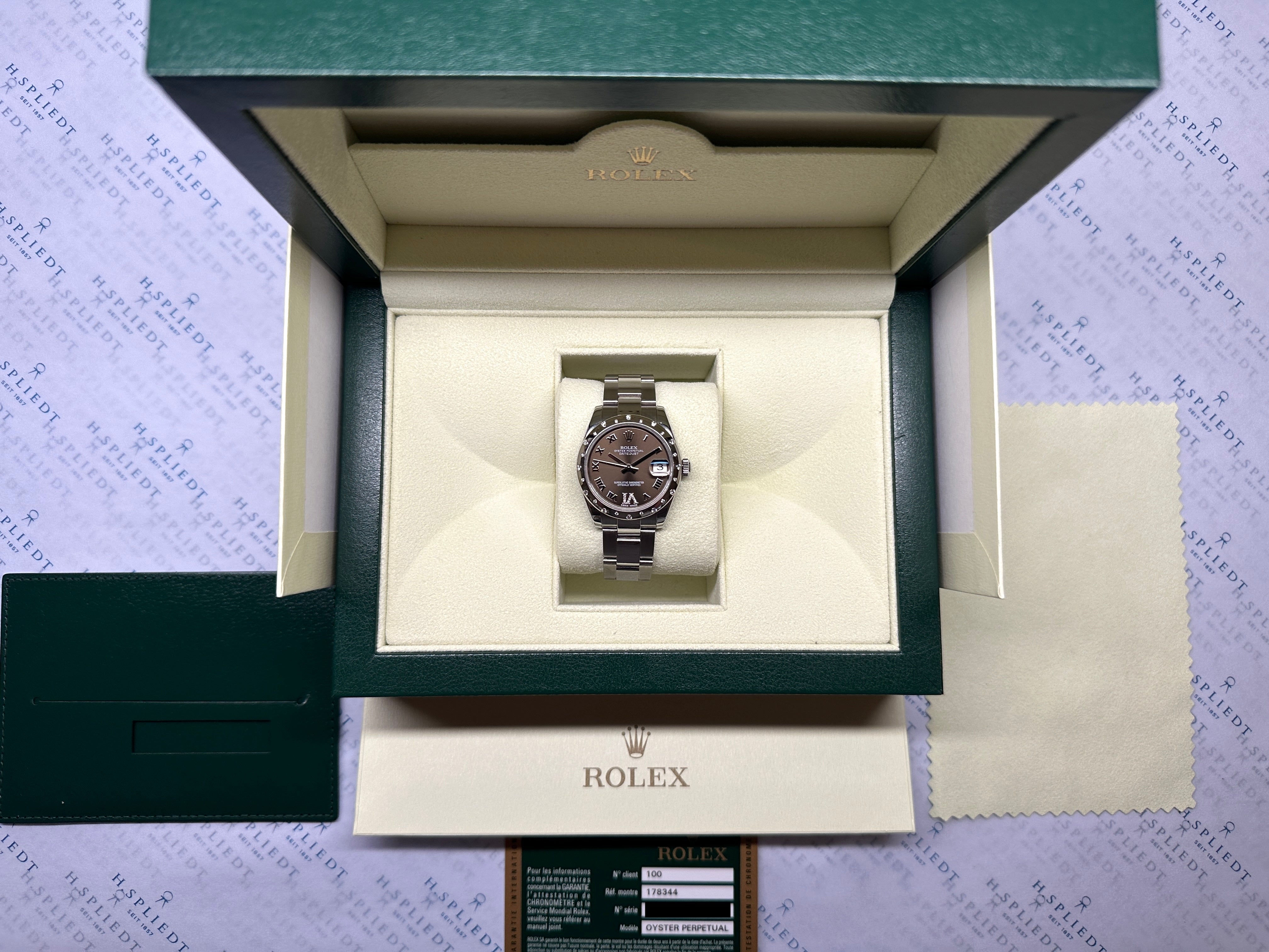 Datejust 31 Diamonds Bronze Brown / Box and Card / Service 2025 / LC100 from 2014