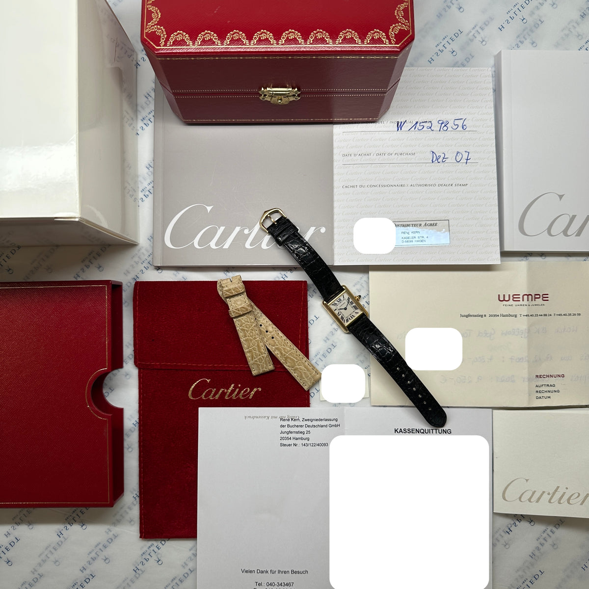 Tank Louis Cartier / 2nd Strap / orig. Invoice / Full-Set / 2007