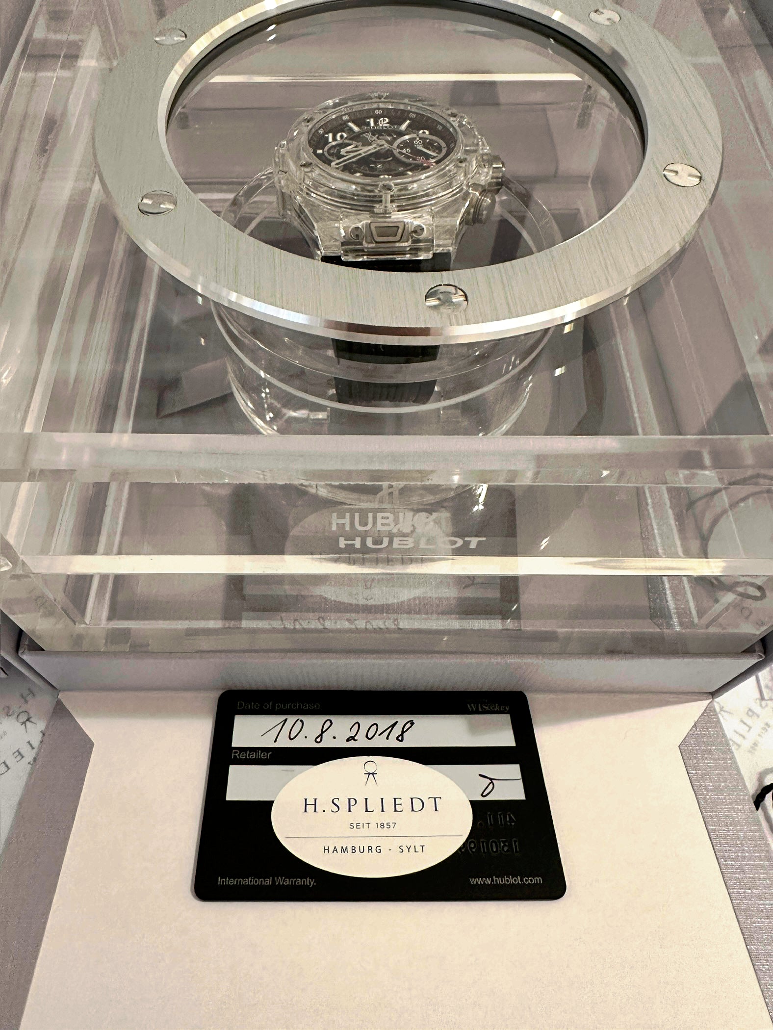 Hublot Big Bang Unico Magic Sapphire Lim Edt 500 mit Kaufdatum 10.8.2018
