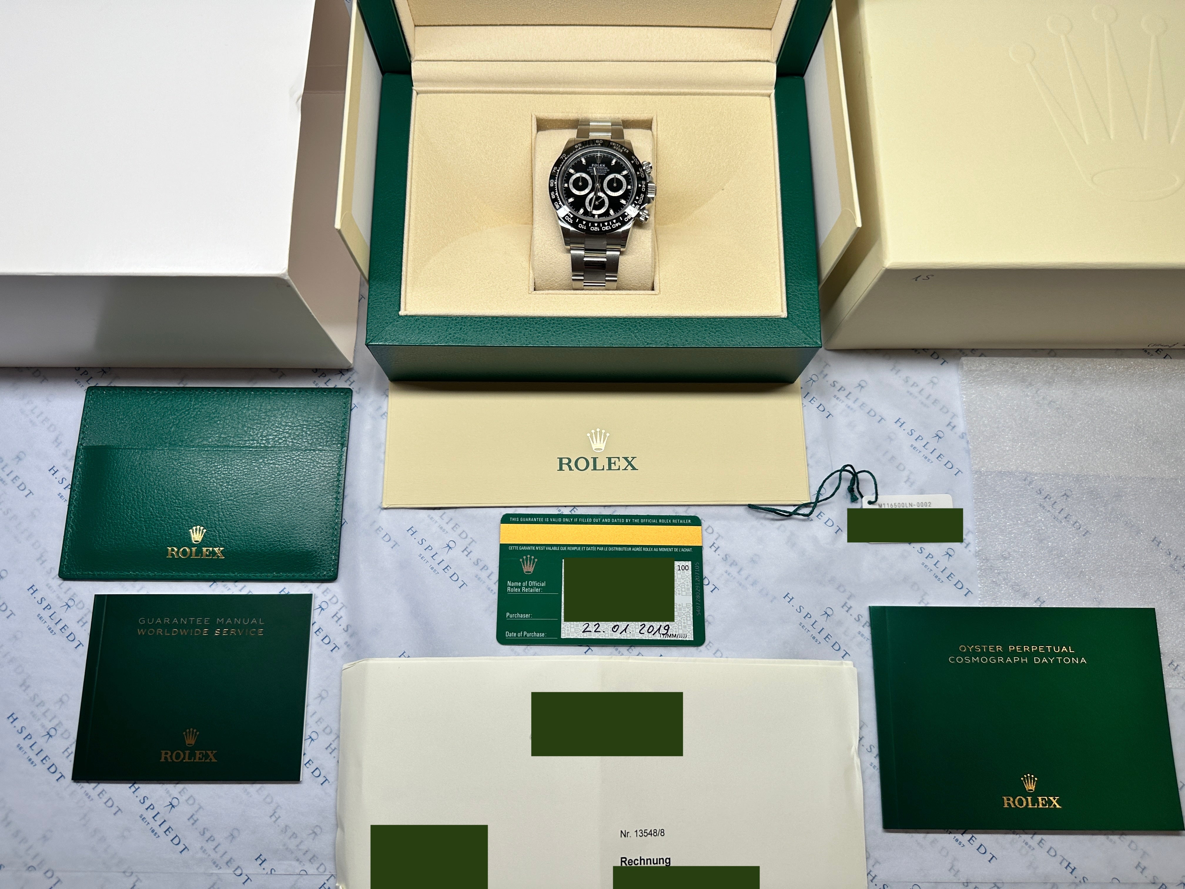 Rolex Daytona 116500LN Stahl in der Originalverpackung mit Papieren und Zubehör
