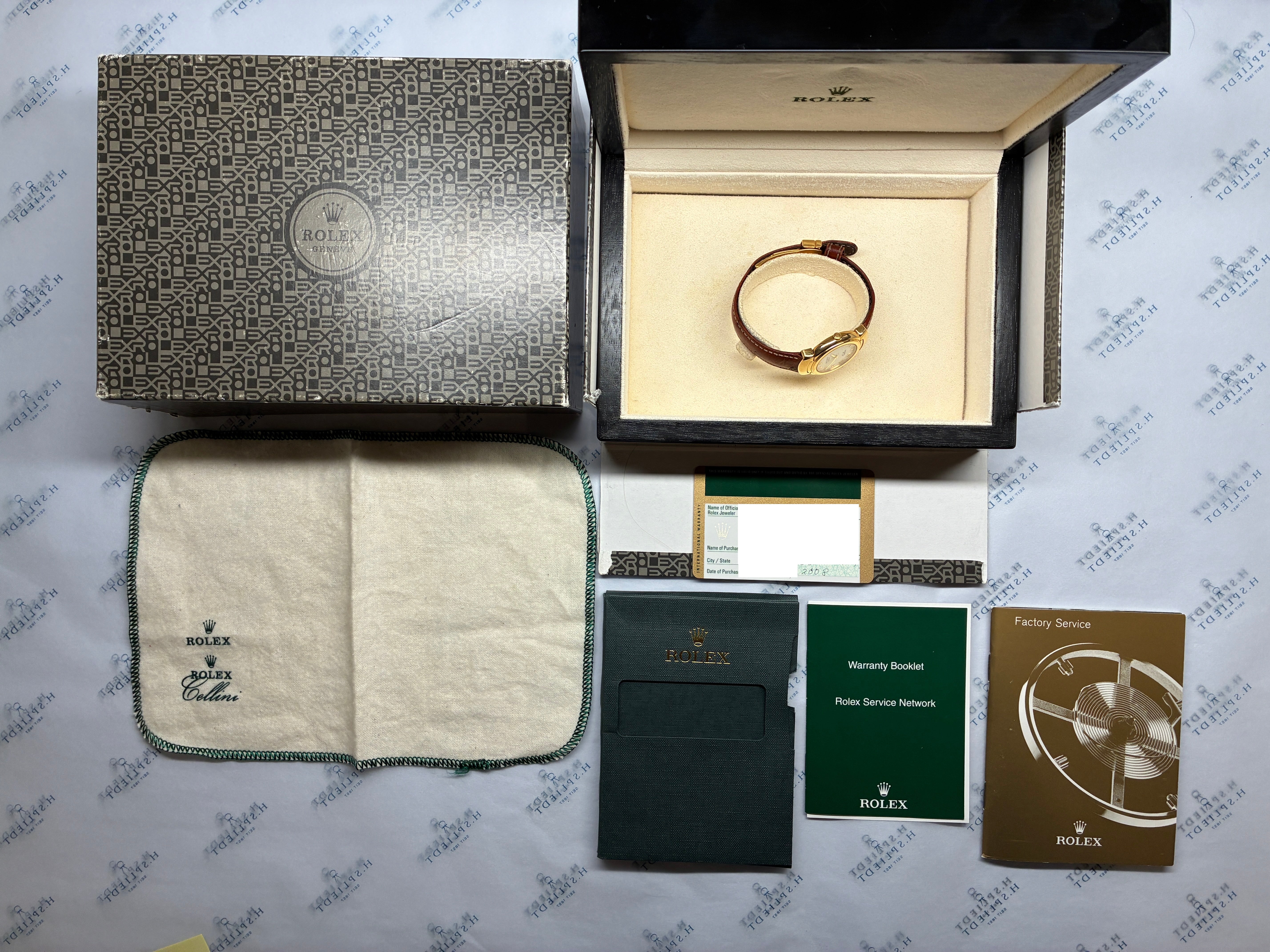 Rolex Cellini Damenuhr im Lederetui mit Box und Papieren aus dem Jahr 2008