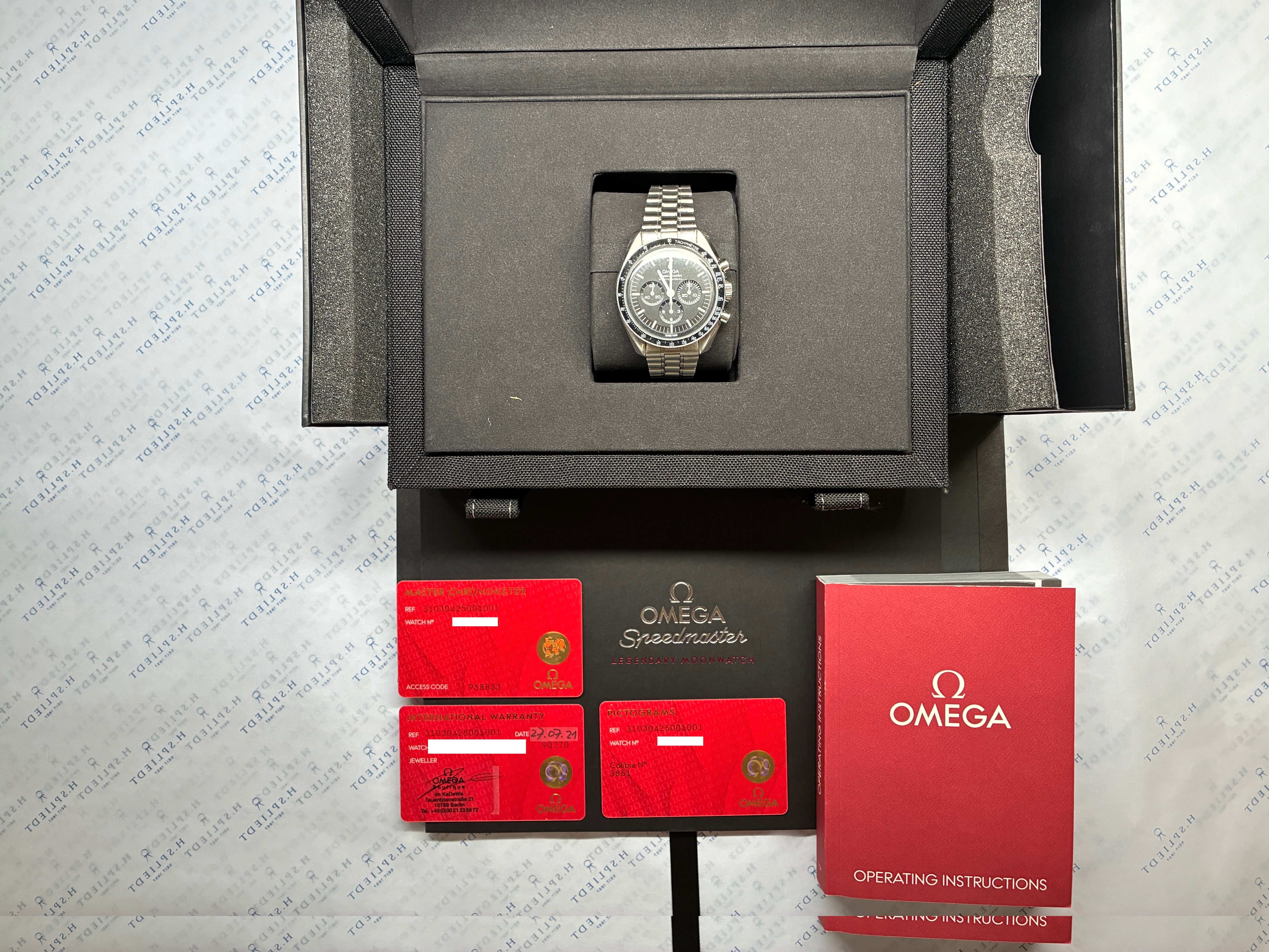 Omega Speedmaster Professional Moonwatch Hesalit im Full-Set, 2021, sehr guter Zustand