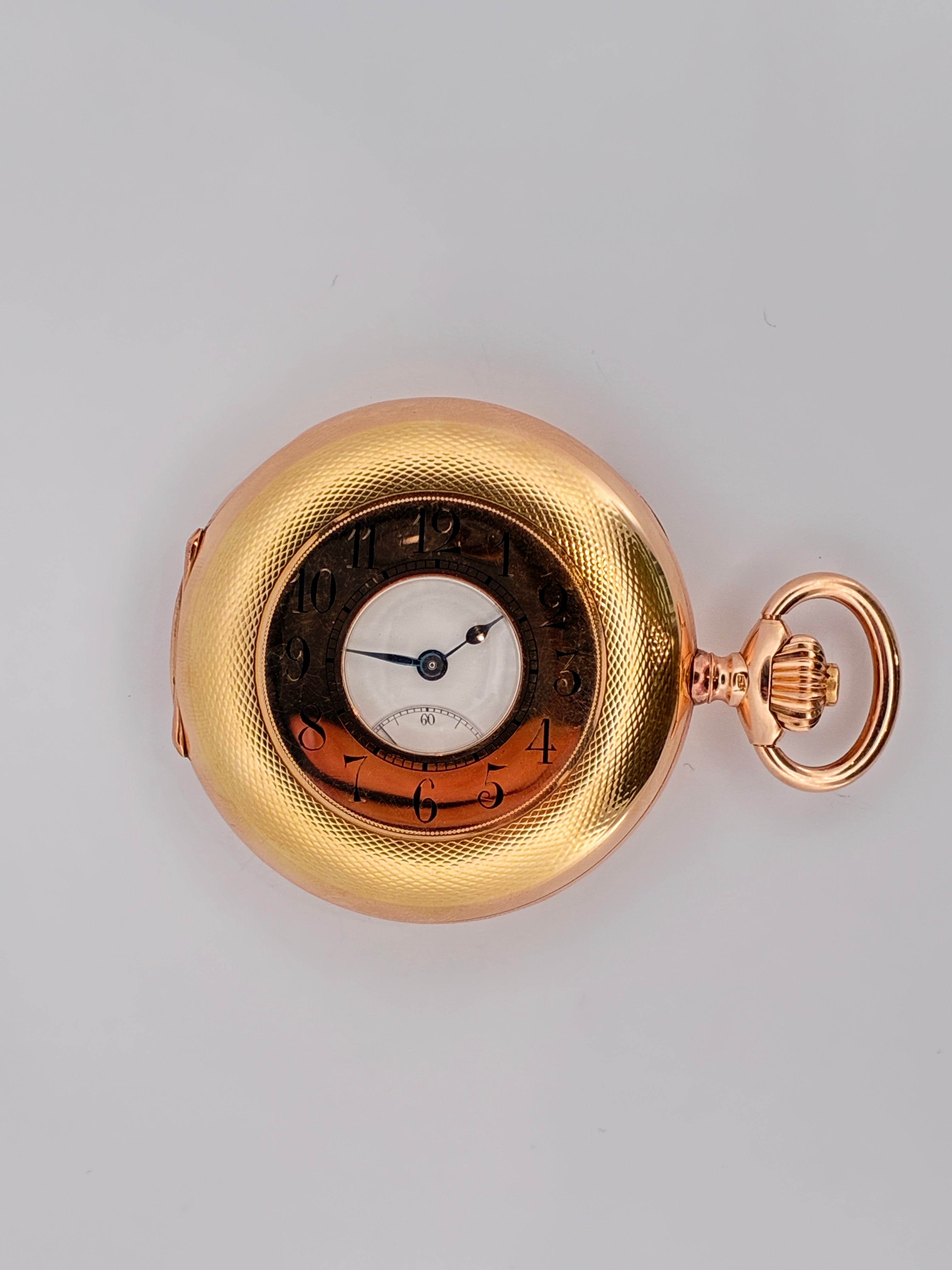 IWC Pocket Watch Good Condt. 14K Gelbgold Handaufzug mit kleiner Sekunde und graviertem Gehäuse