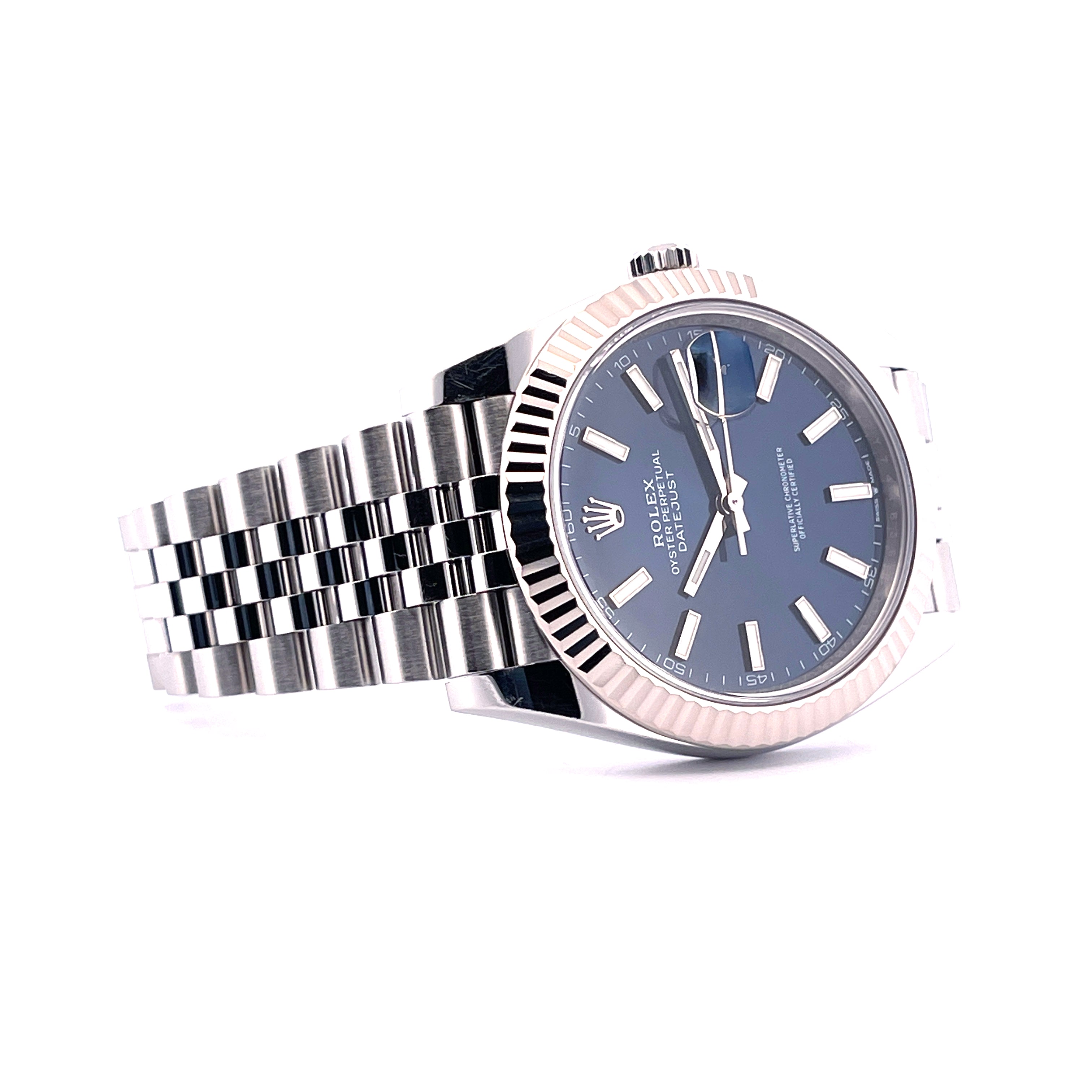 Datejust 41 Blue Dial Jubilee Whitegold Bezel / Box and Papers / 126334 / Very Good Condition / 2022
