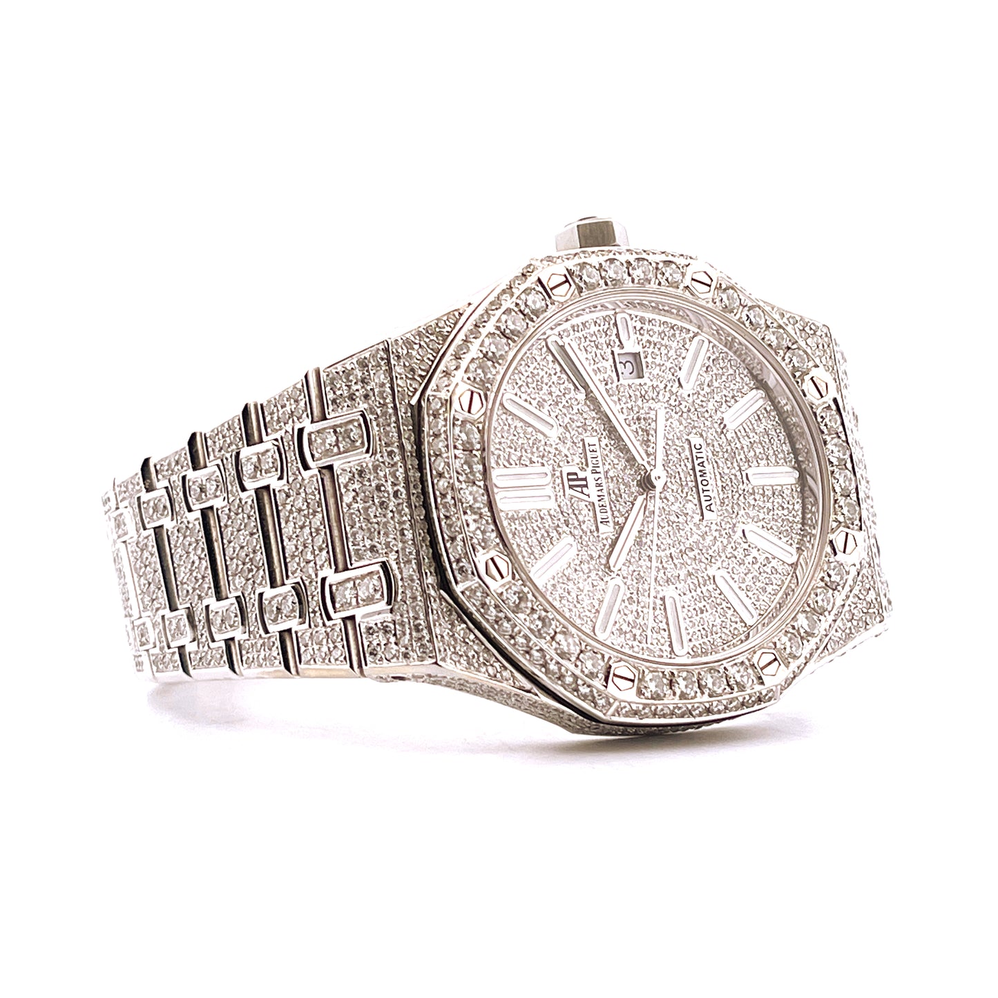 Audemars Piguet Royal Oak 15400ST Iced out (2016) - Full Set