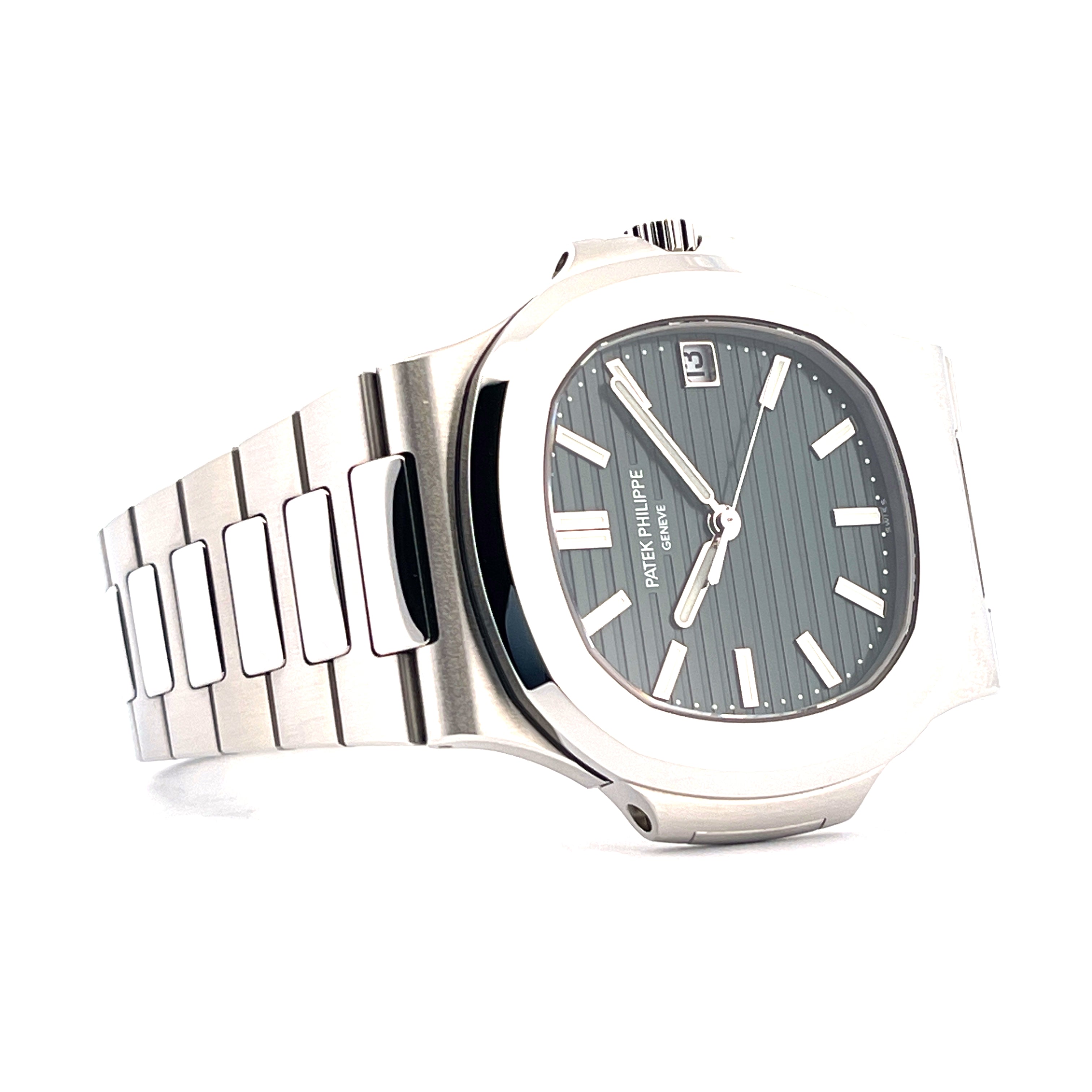 Patek Philippe Nautilus 5711/1A-014 Stahl auf grauem Zifferblatt mit Datumsanzeige und Stahlband