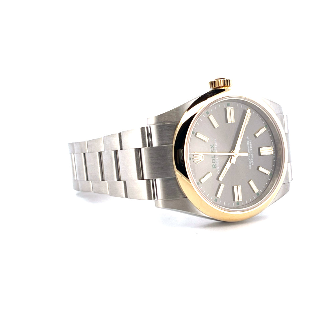 Oyster Perpetual 100 Years / BRAND NEW / rhodium dial / yellowgold bezel and crown