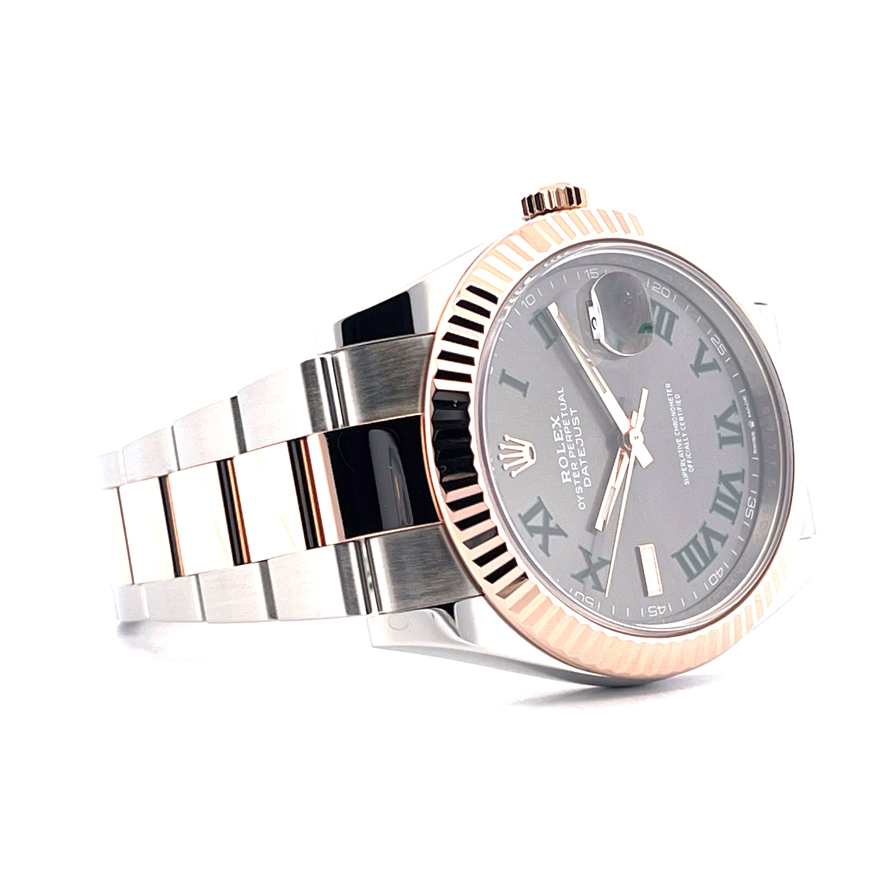Rolex Datejust 41 Wimbledon Oyster aus Stahl und Gold mit grauem Zifferblatt und Band