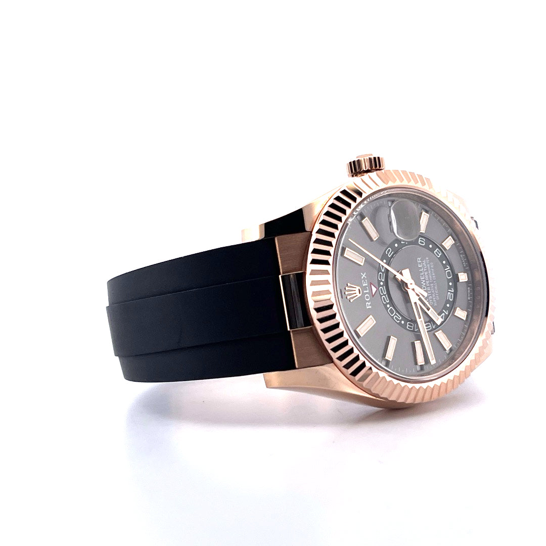 Sky-Dweller 42 Roségold mit Kautschukband / graues Zifferblatt / Everose - Juwelier Spliedt