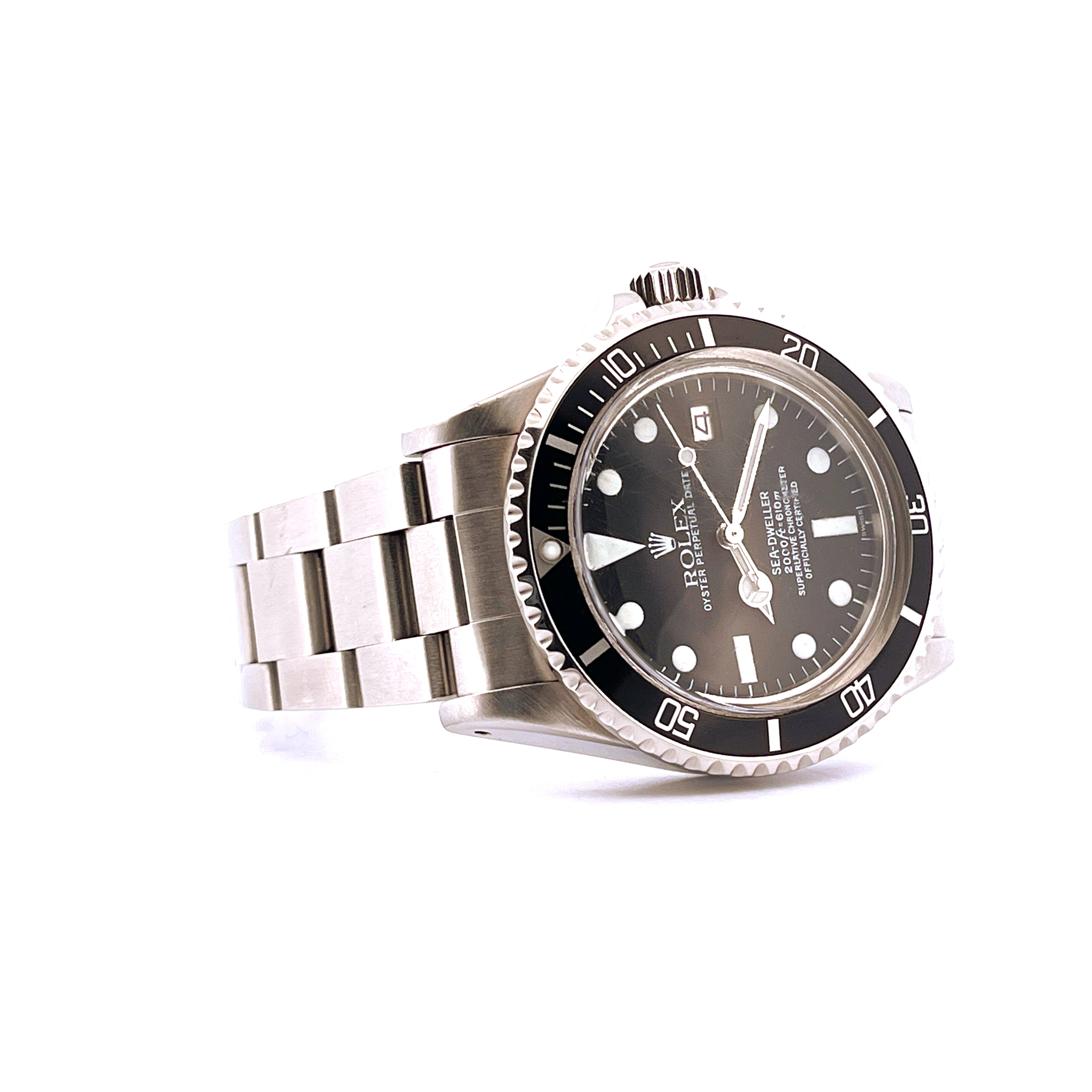 Rolex Sea-Dweller 1665 Great White von 1978 aus Stahl mit schwarzem Zifferblatt, Seitenansicht